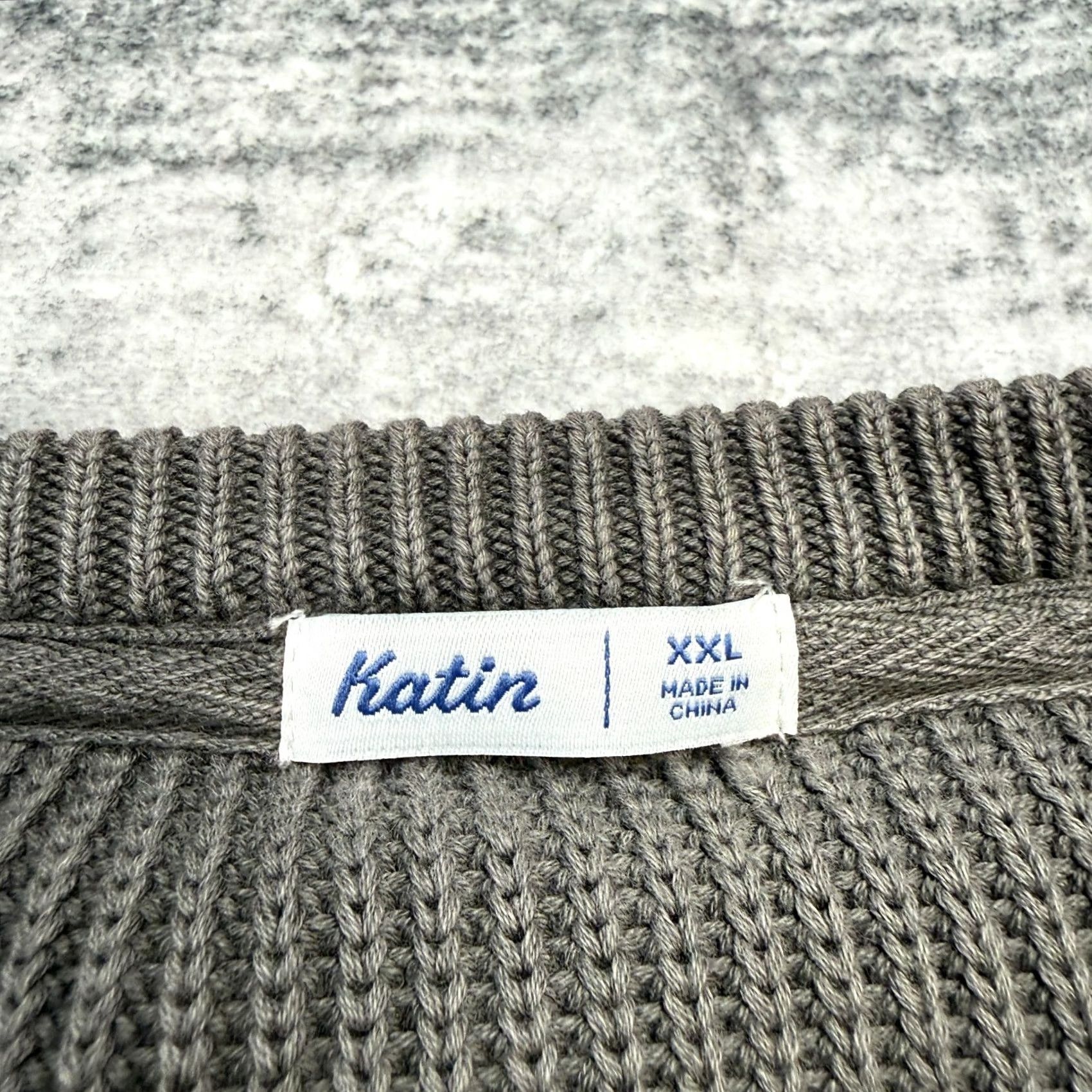 Katin Katin Sweater Mens 2XL Chunky Knit Crewneck Gray Surf NEW Size US XXL / EU 58 / 5 - 4 Thumbnail