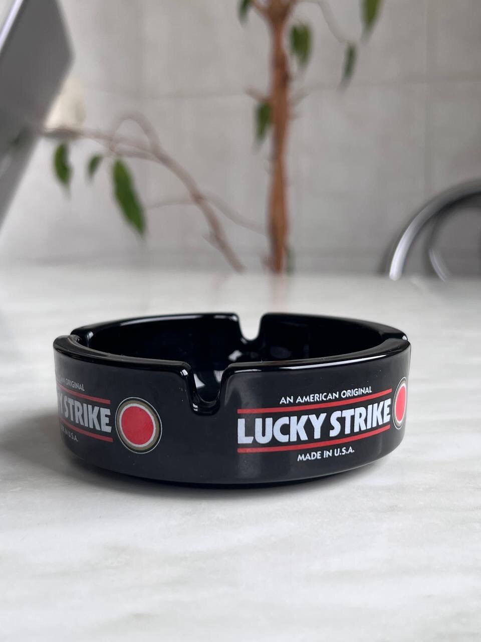 1990s Vintage Lucky Strike Ceramic Ashtray Retro Rare Cigars