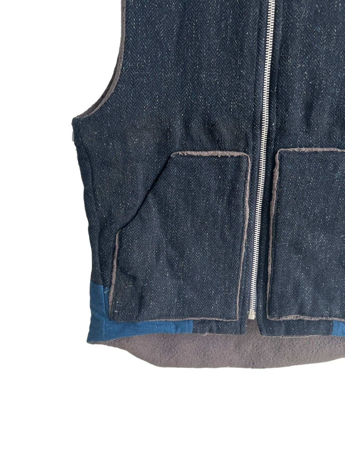 Sacai FW09 Sacai Indigo Denim Wool Fur Lining Patchwork Bomber Size US M / EU 48-50 / 2 - 4 Thumbnail