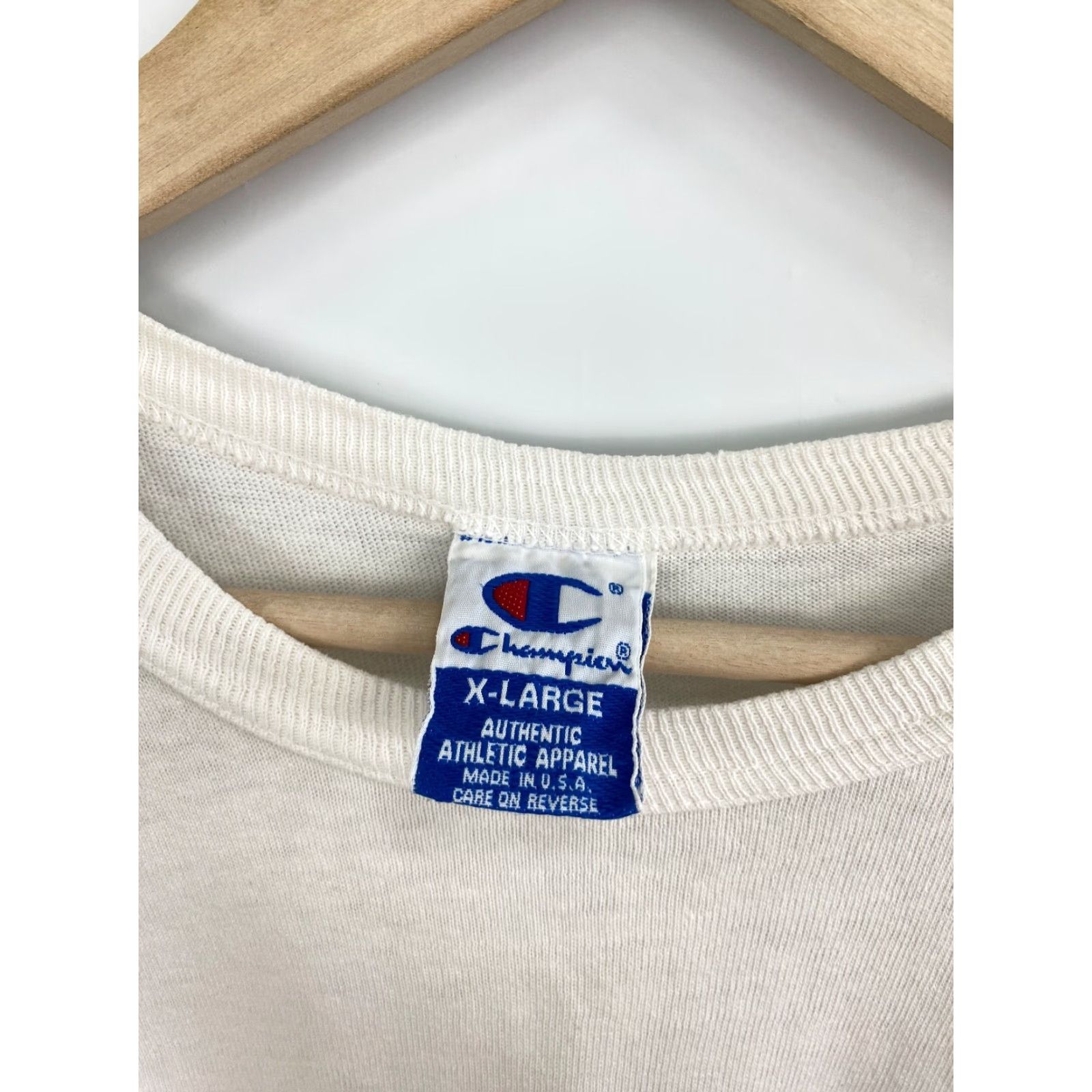 Champion VINTAGE Champion T-Shirt XL White 90s Made In USA Mens Shirt Size US XL / EU 56 / 4 - 5 Thumbnail