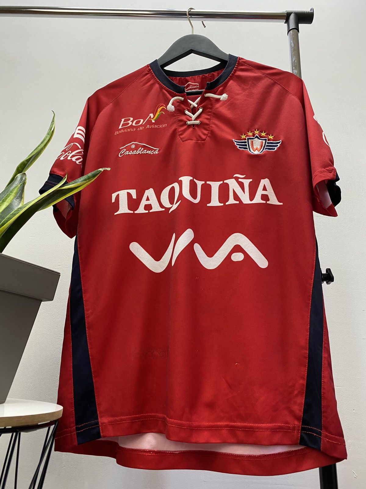 Vintage Jorge Wilstermann #14 Home Soccer Jersey 2014 2015 Bolivian Size US L / EU 52-54 / 3 - 5 Thumbnail