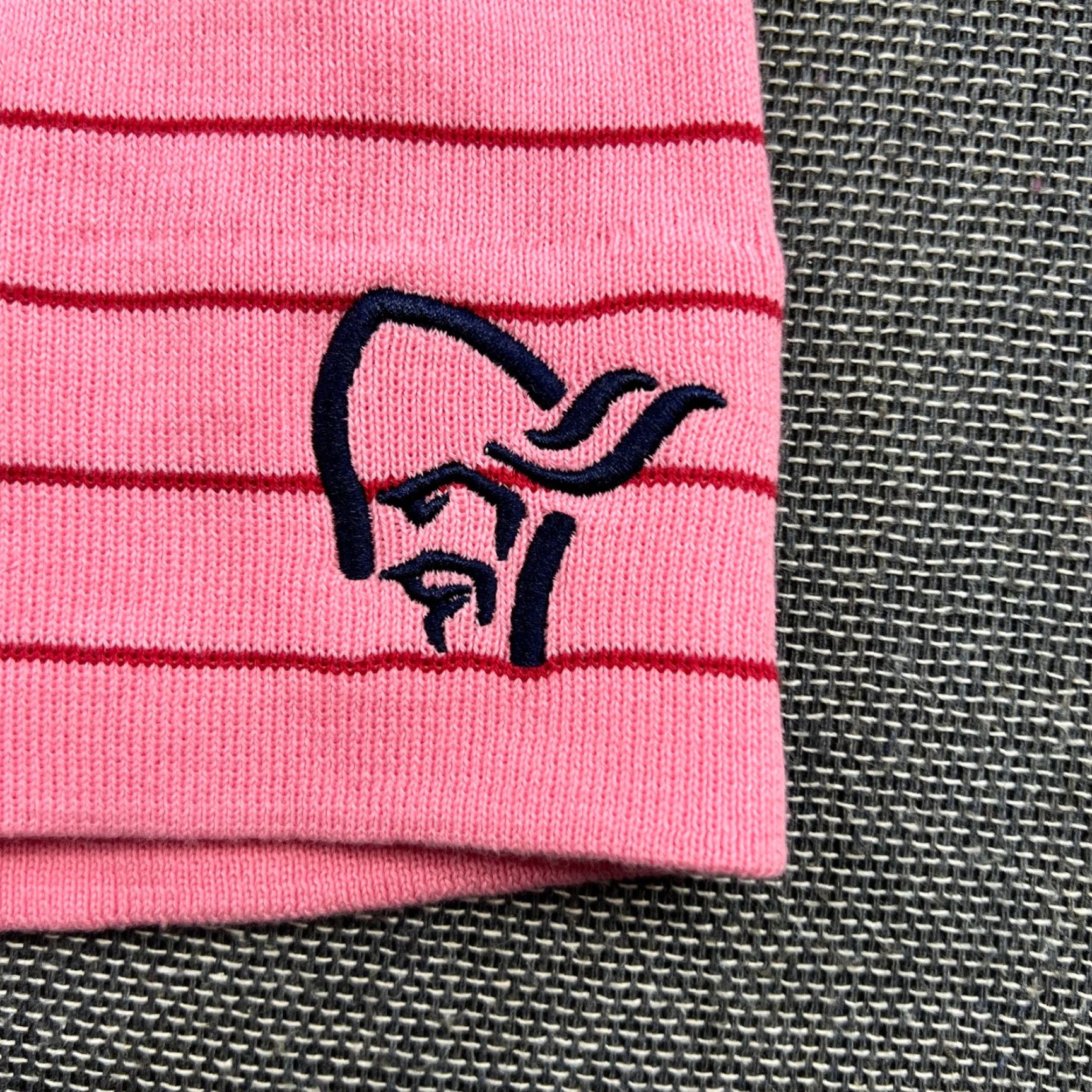 Pinko Norrona /29 Light Cotton Womens Beanie Hat Striped Geranium Pink Multicolor Knit Cotton Long Striped Beanie Womens Size ONE SIZE - 5 Thumbnail