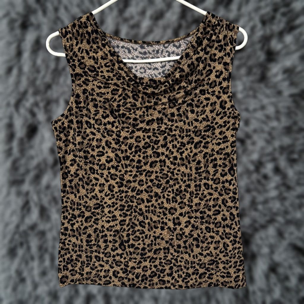 Vintage VINTAGE Studio Works Tank Top PM Petite Brown Leopard Office Siren Mob Wife Y2K Bold Size M / US 6-8 / IT 42-44 - 1 Thumbnail