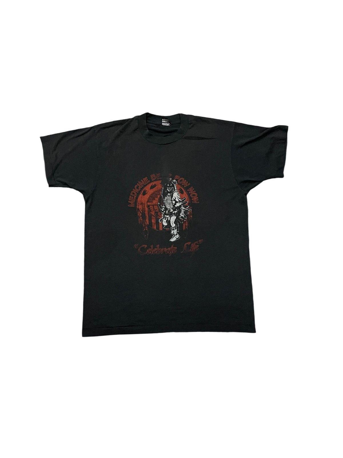 Fruit Of The Loom VINTAGE 80s RED INDIAN CELEBRATE LIFE “MEDICINE BE A POW WOW Size US L / EU 52-54 / 3 - 1 Thumbnail