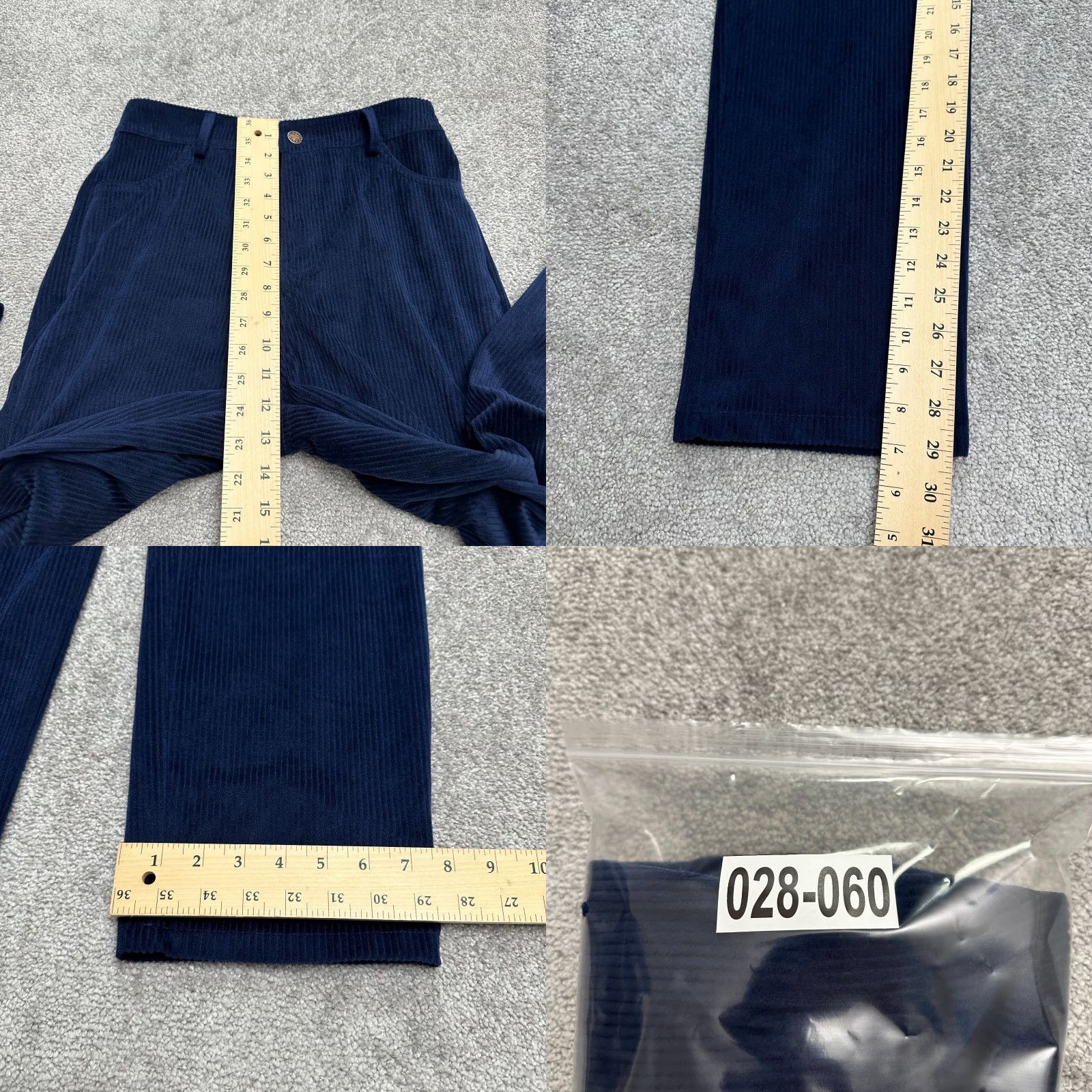 ZAFUL Zaful Pants Womens Small Dark Blue Corduroy Straight Leg High Rise Casual 28x29 Size 28" / US 6 / IT 42 - 8 Thumbnail