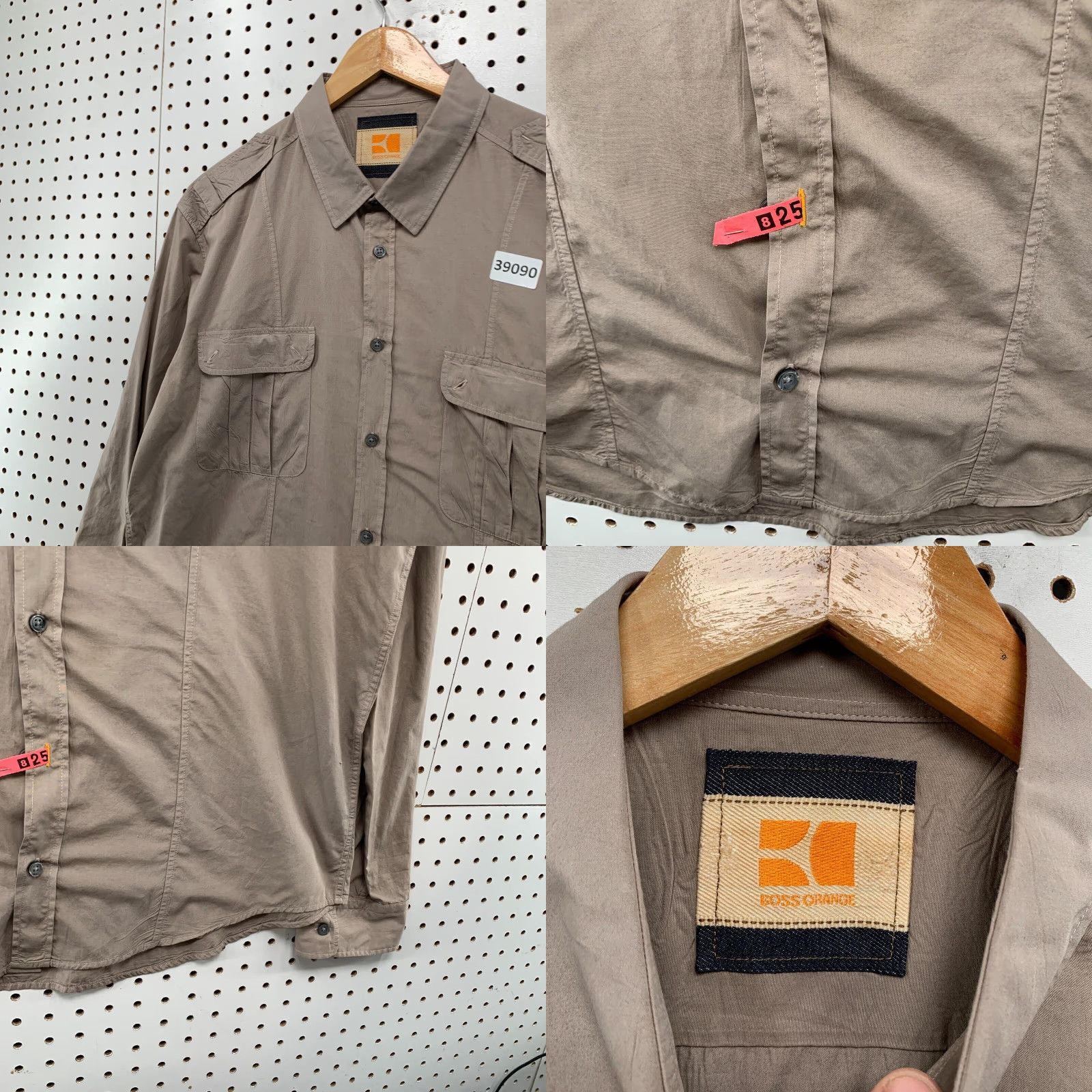Hugo Boss VINTAGE Hugo BOSS Orange Button-Down Shirt Men XL Brown Long Sleeve Designer 22x31.5 Size US XL / EU 56 / 4 - 8 Thumbnail