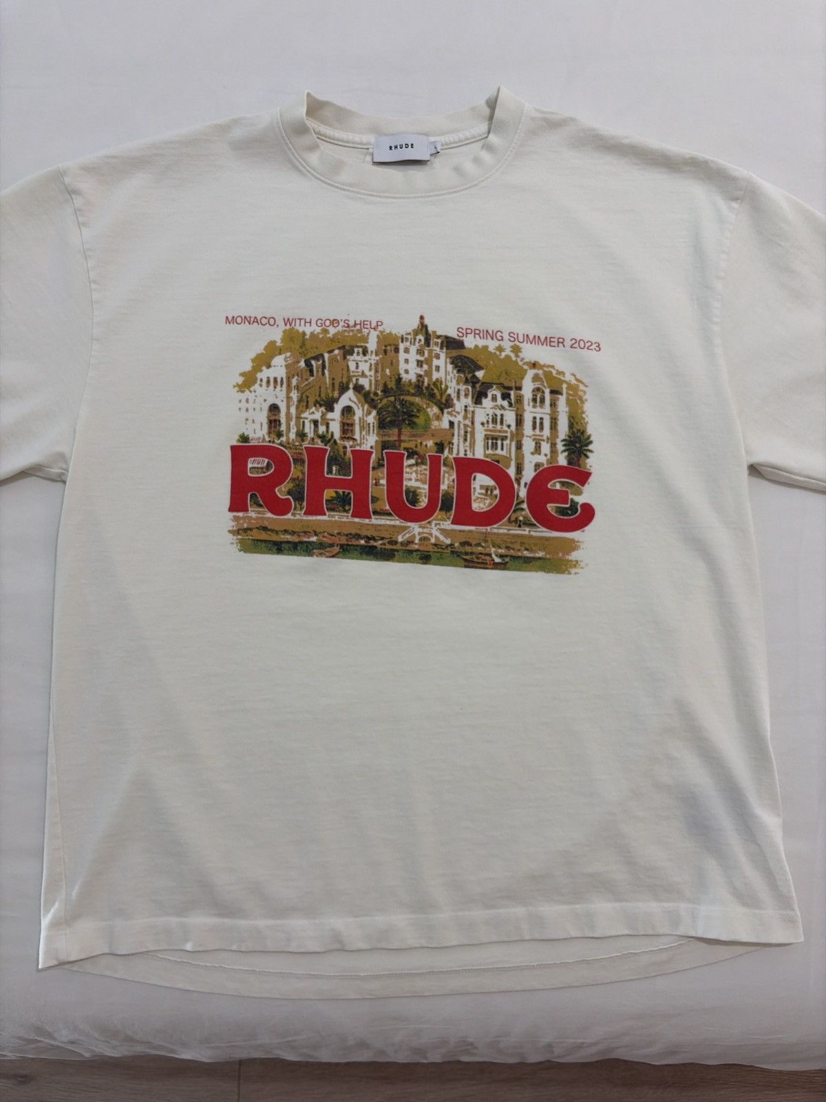 Rhude Rhude Monaco With Gods Help Logo Tee Size US L / EU 52-54 / 3 - 4 Thumbnail