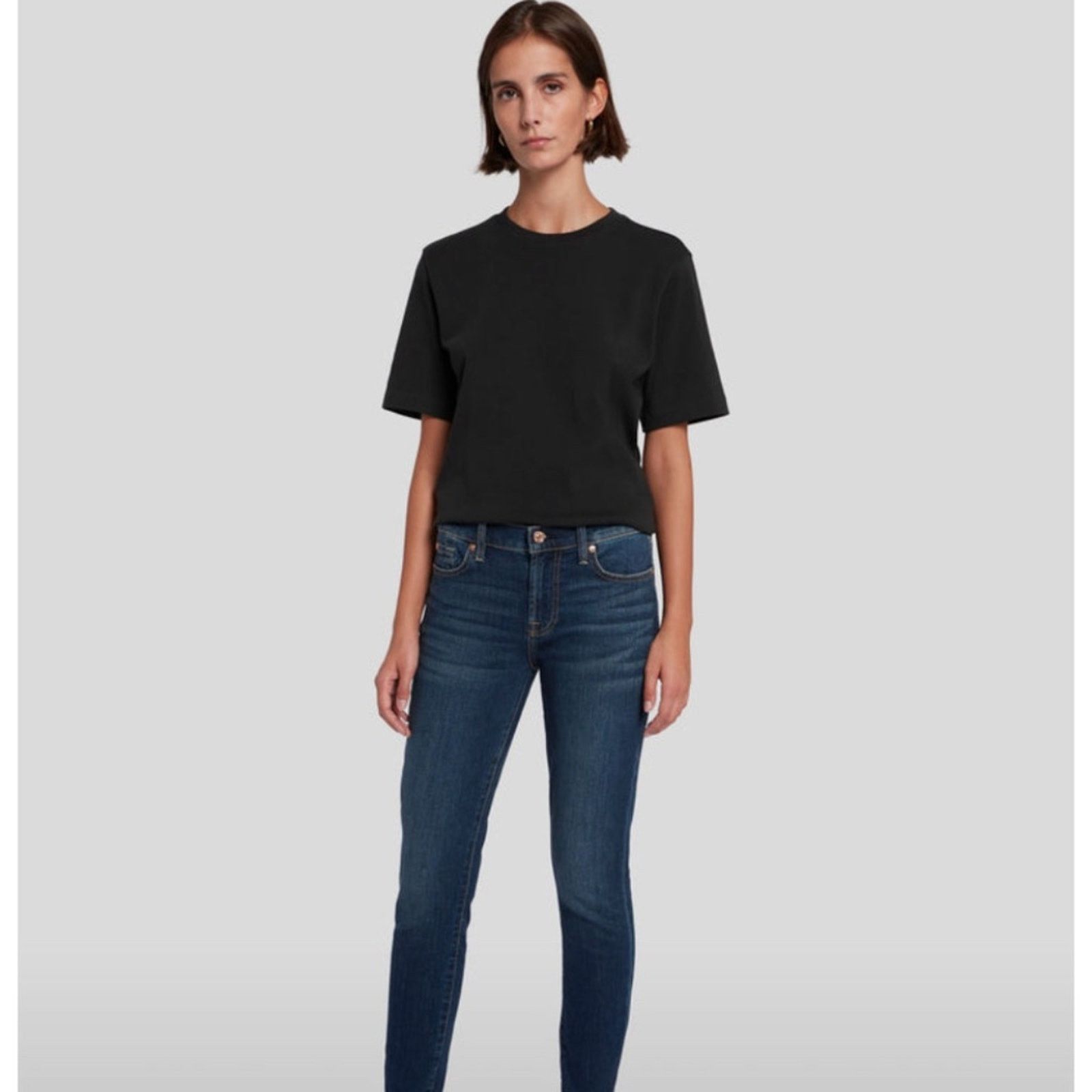 7 For All Mankind 7 For All Mankind B(air) Roxanne Ankle Raw Hem Jeans - 25 Size 25" / US 0 / IT 36 - 1 Thumbnail