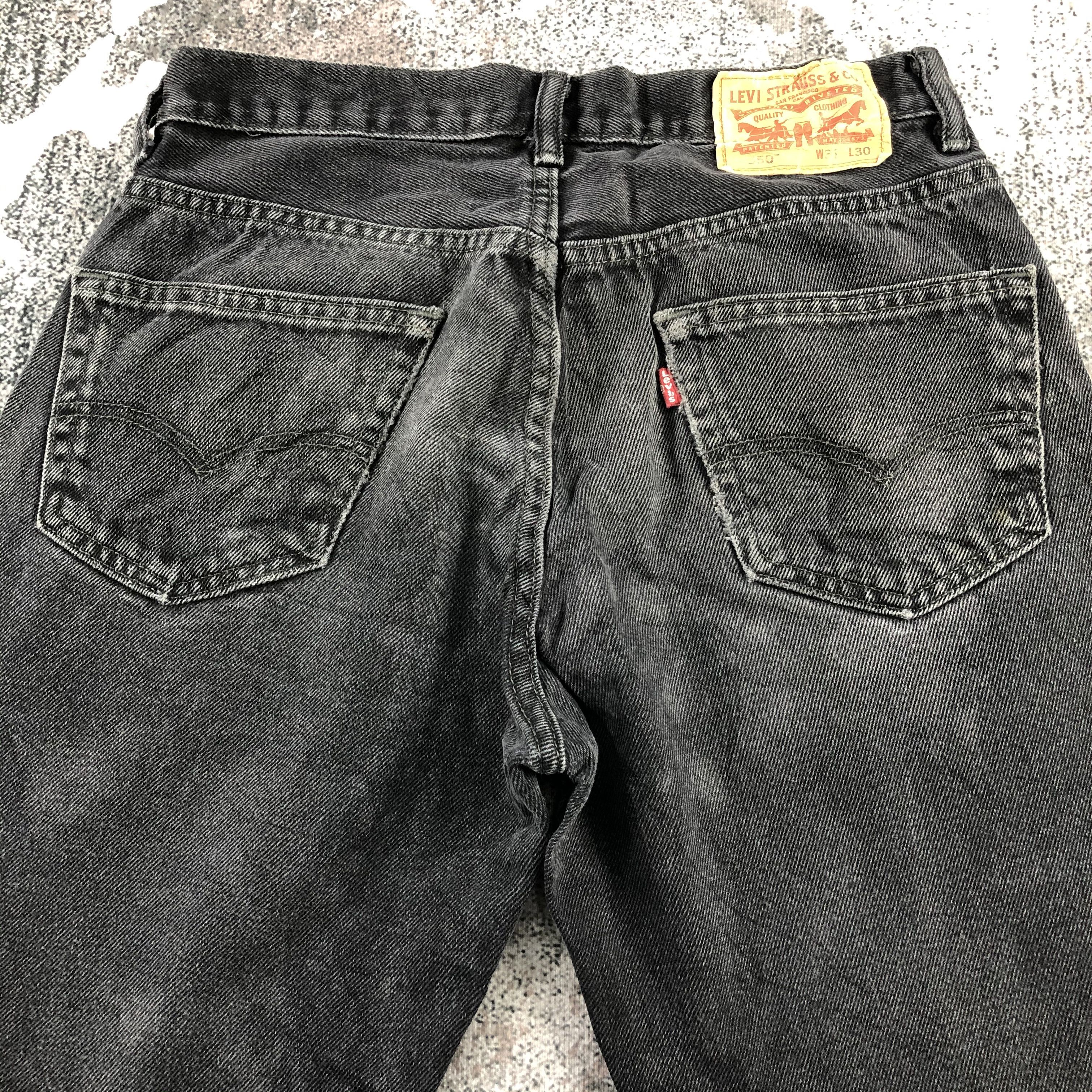 Levi's Vintage Levis 550 Jeans Faded Black Denim KJ971 Size US 31 - 4 Thumbnail