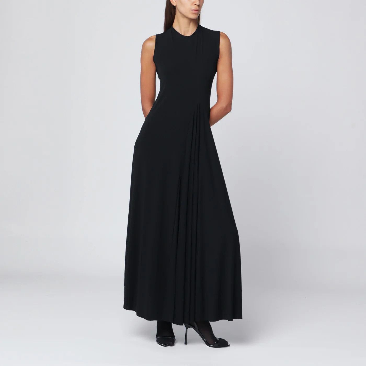 Balenciaga o1d2blof0426 Sleeveless Long Dress in Black Size S / US 4 / IT 40 - 1 Thumbnail