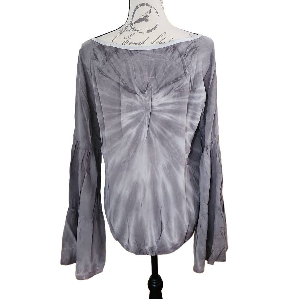 Chaser Brand Chaser Ladies Size Medium Gray Tie Dye Long Bell Sleeve Silk Size M / US 6-8 / IT 42-44 - 3 Thumbnail
