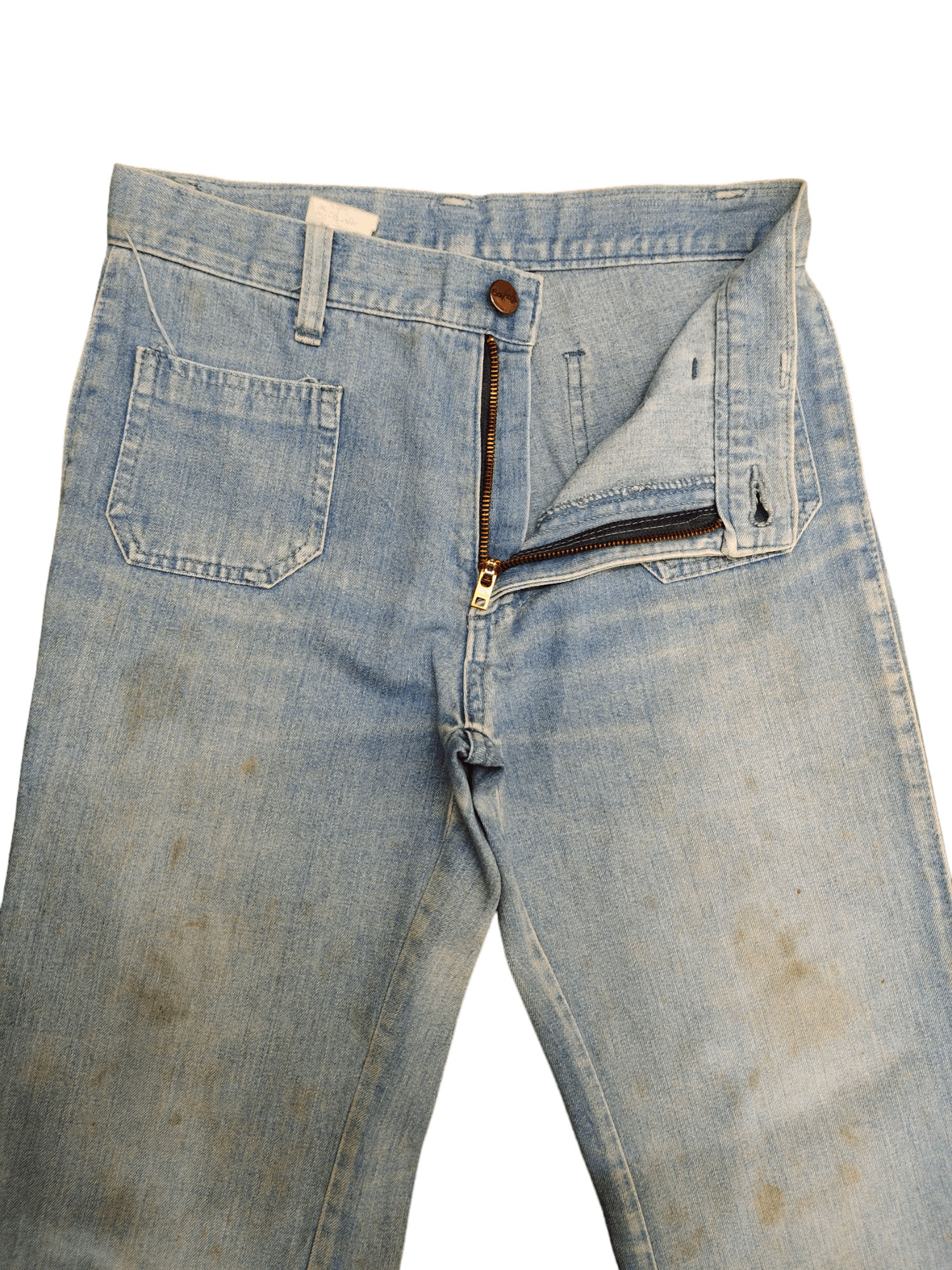 If Six Was Nine Flare Jeans Dirty Dusty Bell Bottom Boot Cut Y2k Goa Size US 27 - 10 Thumbnail