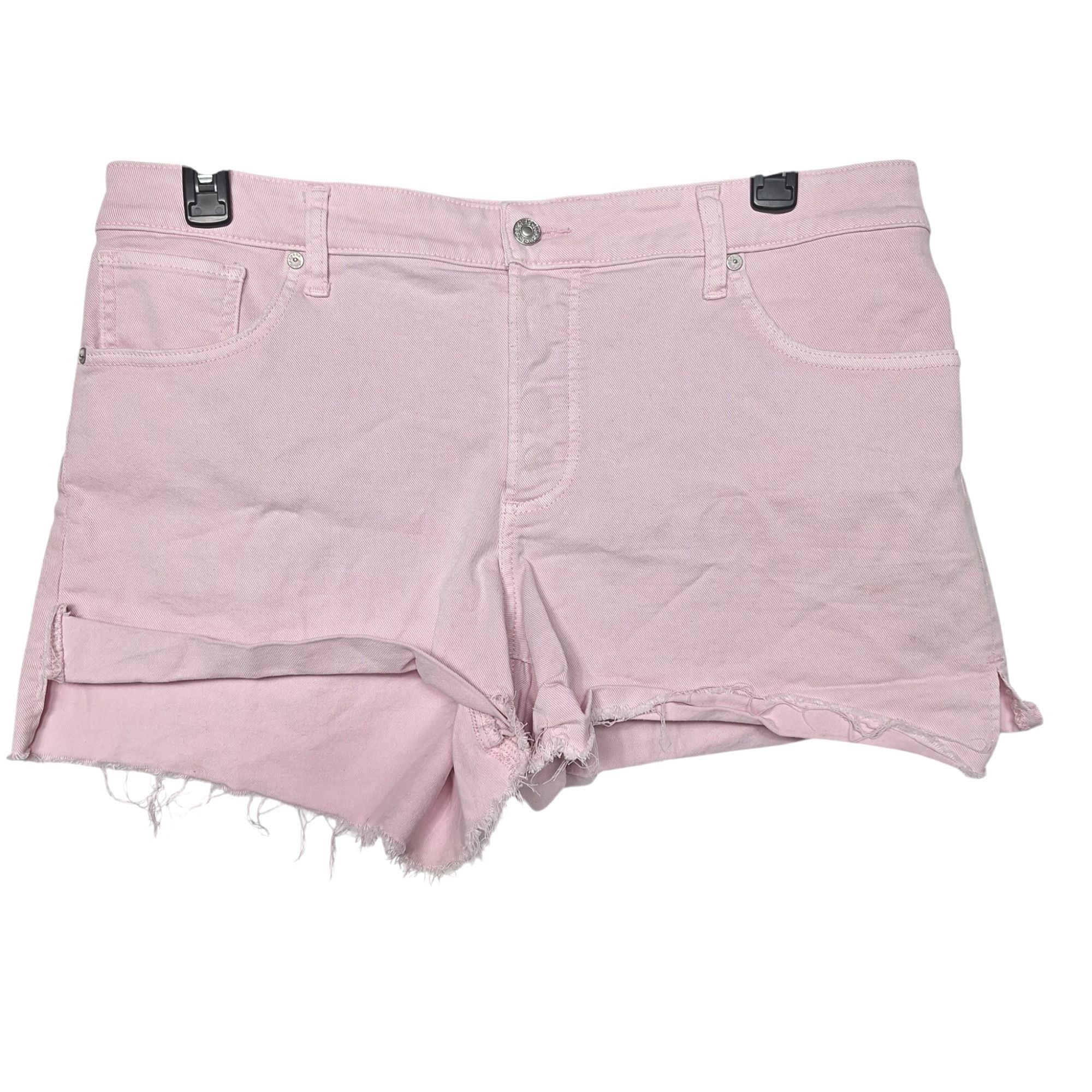 Express Express Boyfriend Midi Mid Rise Pink Denim Cutoff Jean Short Size 36" / US 14 / IT 50 - 2 Thumbnail