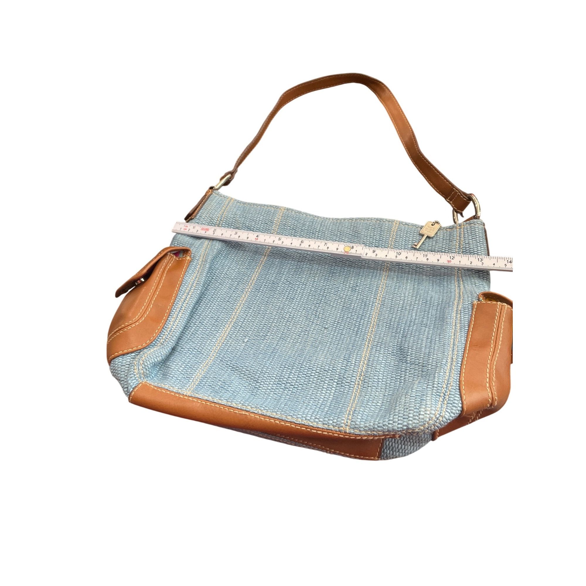 Fossil Fossil Classic Womens blue woven fabric leather Shoulder han Size ONE SIZE - 5 Thumbnail