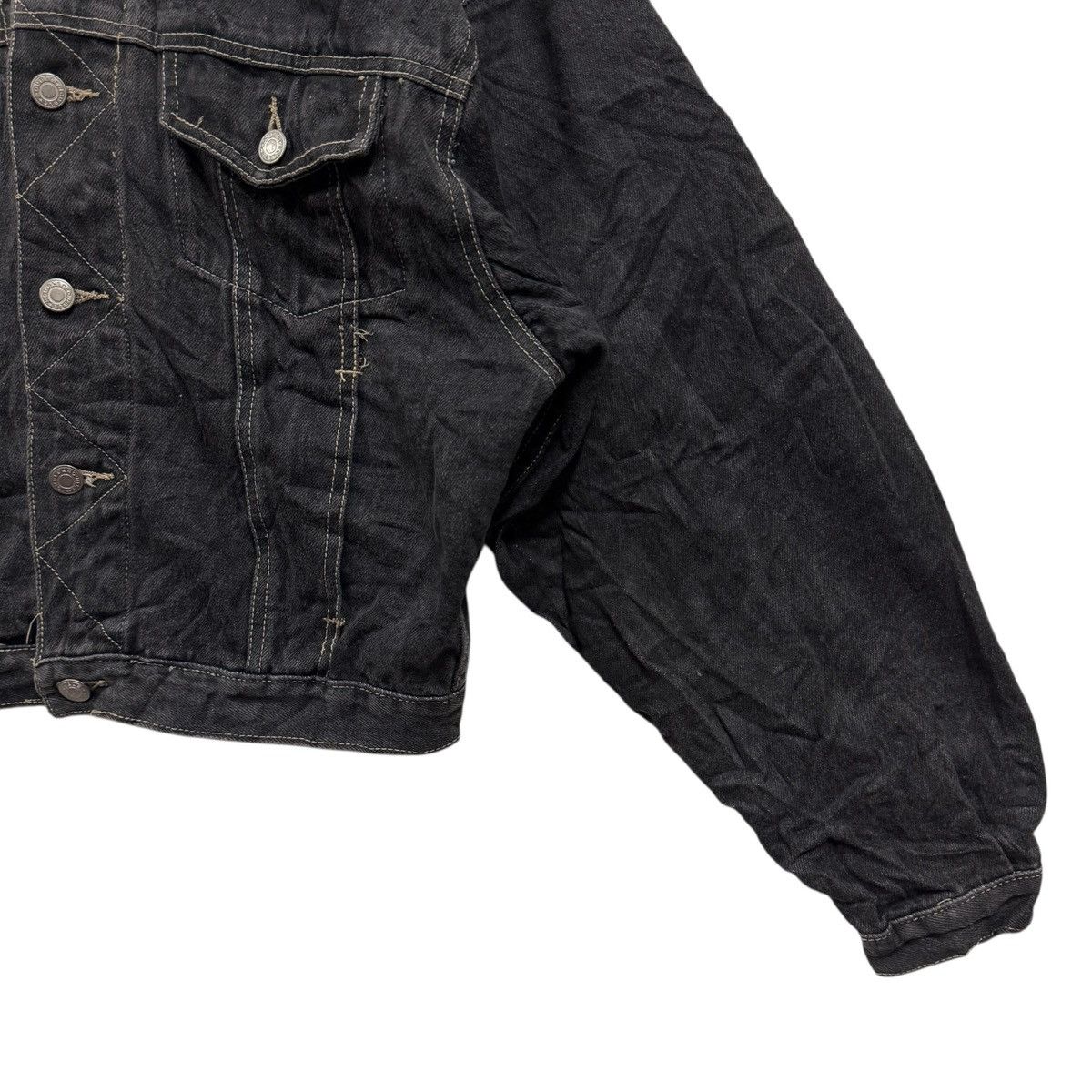 Japanese Brand Cotton Blue Cropped Denim Trucker Jacket Size US M / EU 48-50 / 2 - 6 Thumbnail
