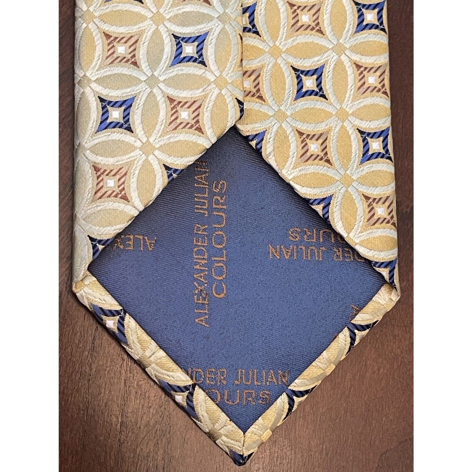 Alexander Julian Alexander Julian Colours Hand Made Gold Blue 100% Polyester Size ONE SIZE - 2 Thumbnail