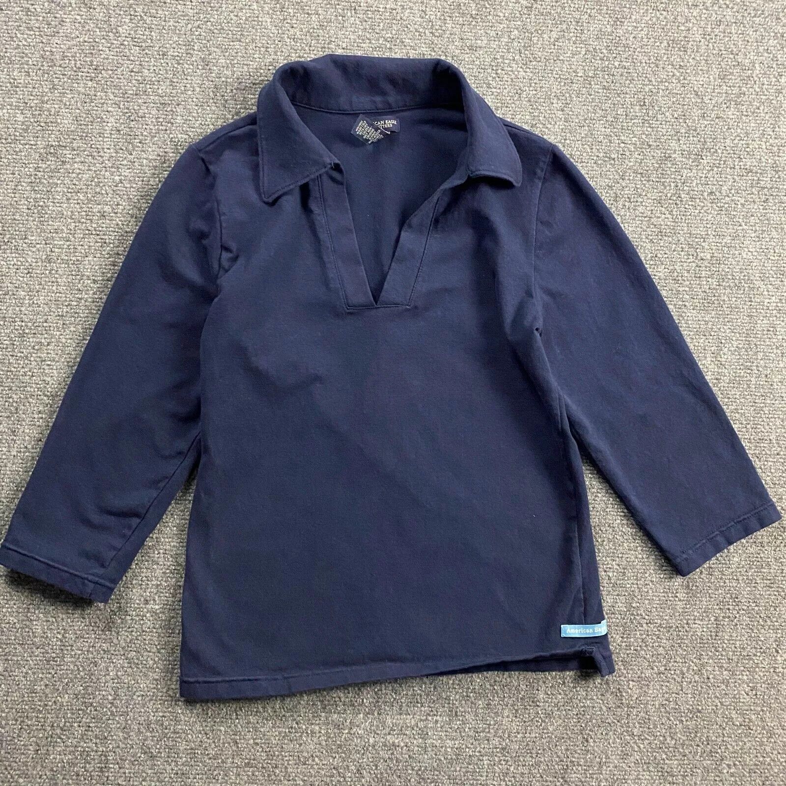 American Eagle Outfitters Vintage American Eagle Top Women's Juniors Medium Navy Blue Size M / US 6-8 / IT 42-44 - 1 Thumbnail