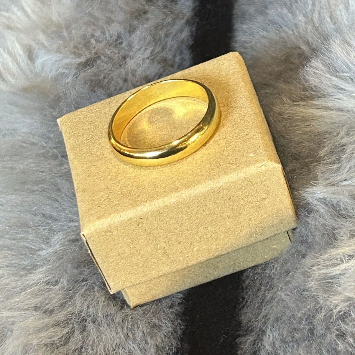 Jewelry Shiny 18kt gold plated 4mm stainless steel comfort ring 11 Size ONE SIZE - 6 Thumbnail