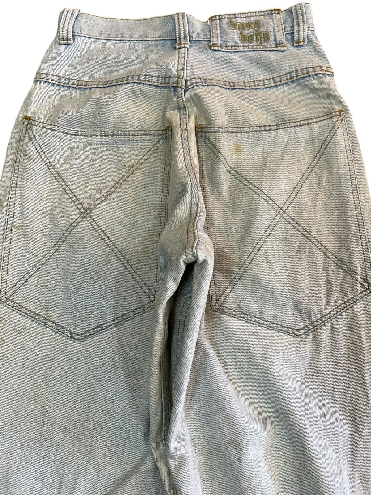 Japanese Brand × Vintage Vintage Busy Bons Uncompleted Waxed Baggy Denim Size US 29 - 6 Thumbnail