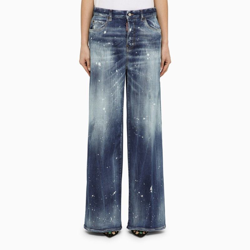 image of Dsquared2 Kinki Traveller Washed Denim Jeans in Blue, Women's (Size 28)