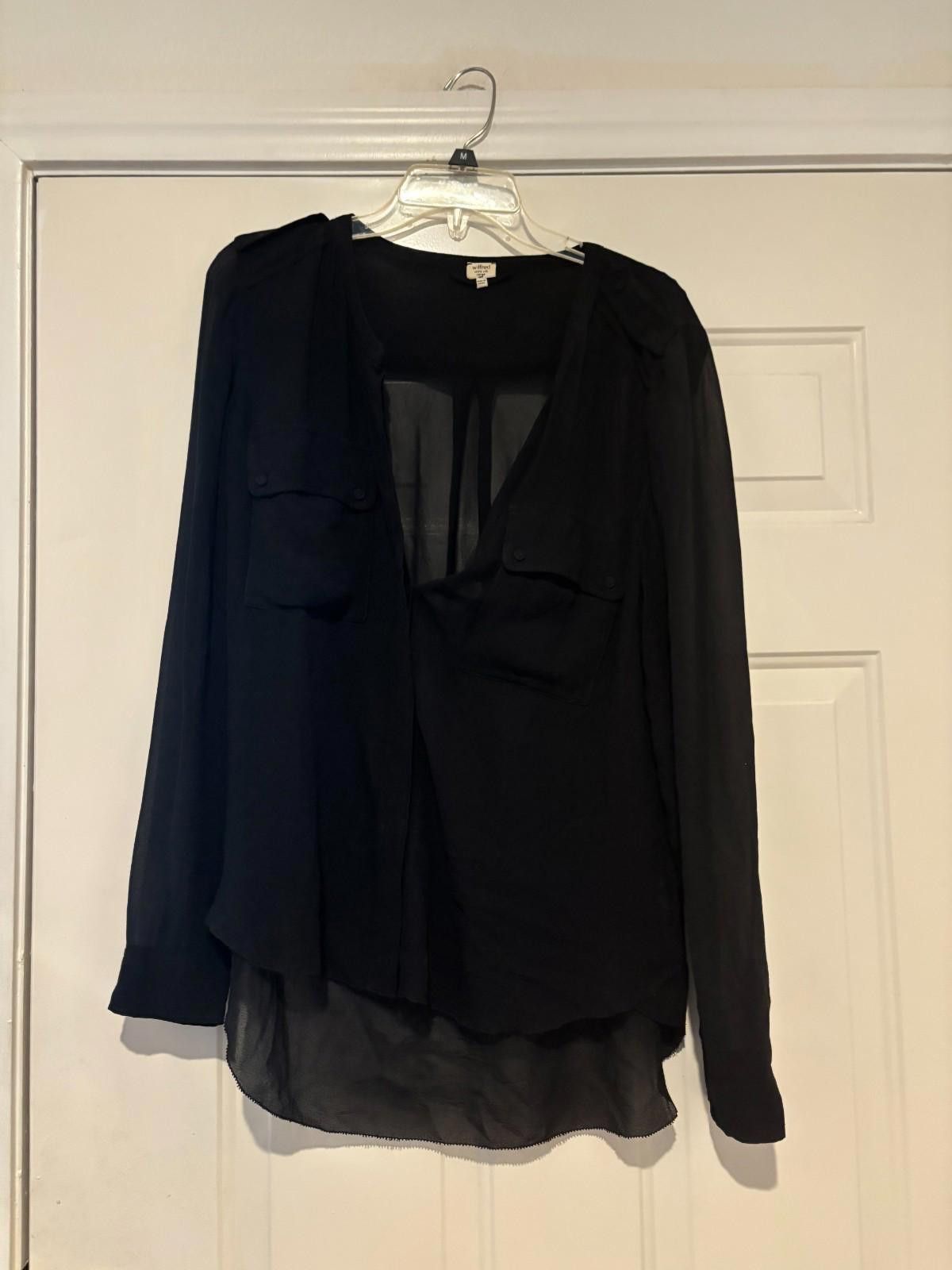 Designer Womens large Wilfred black blouse preloved #245 Size L / US 10 / IT 46 - 1 Thumbnail