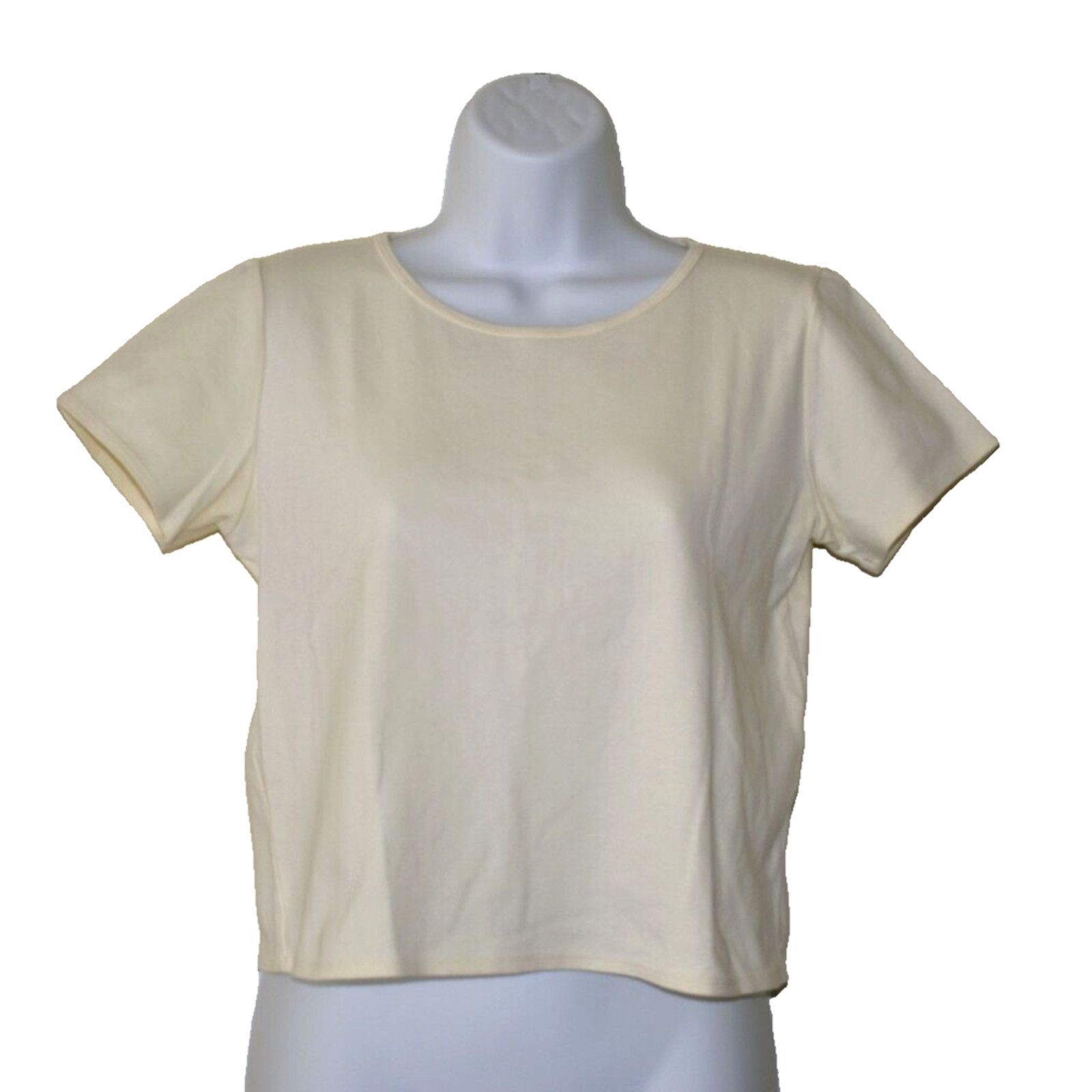Eileen Fisher NEW EILEEN FISHER Pastel Yellow Short Sleeve Crop Top Sz XS Size XS / US 0-2 / IT 36-38 - 1 Thumbnail