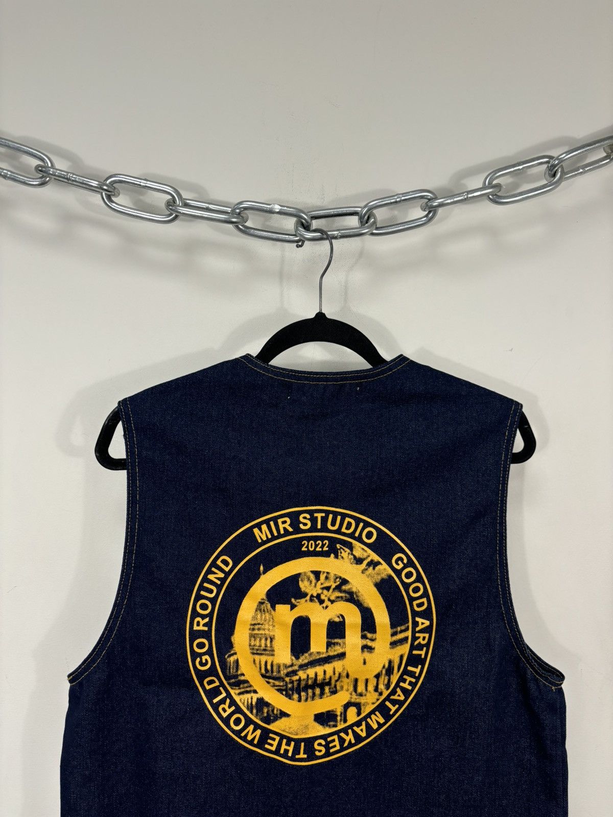 Other Mir Studio Workshop Y2K Navy Blue Hype Denim Vest Jacket Size US S / EU 44-46 / 1 - 15 Thumbnail