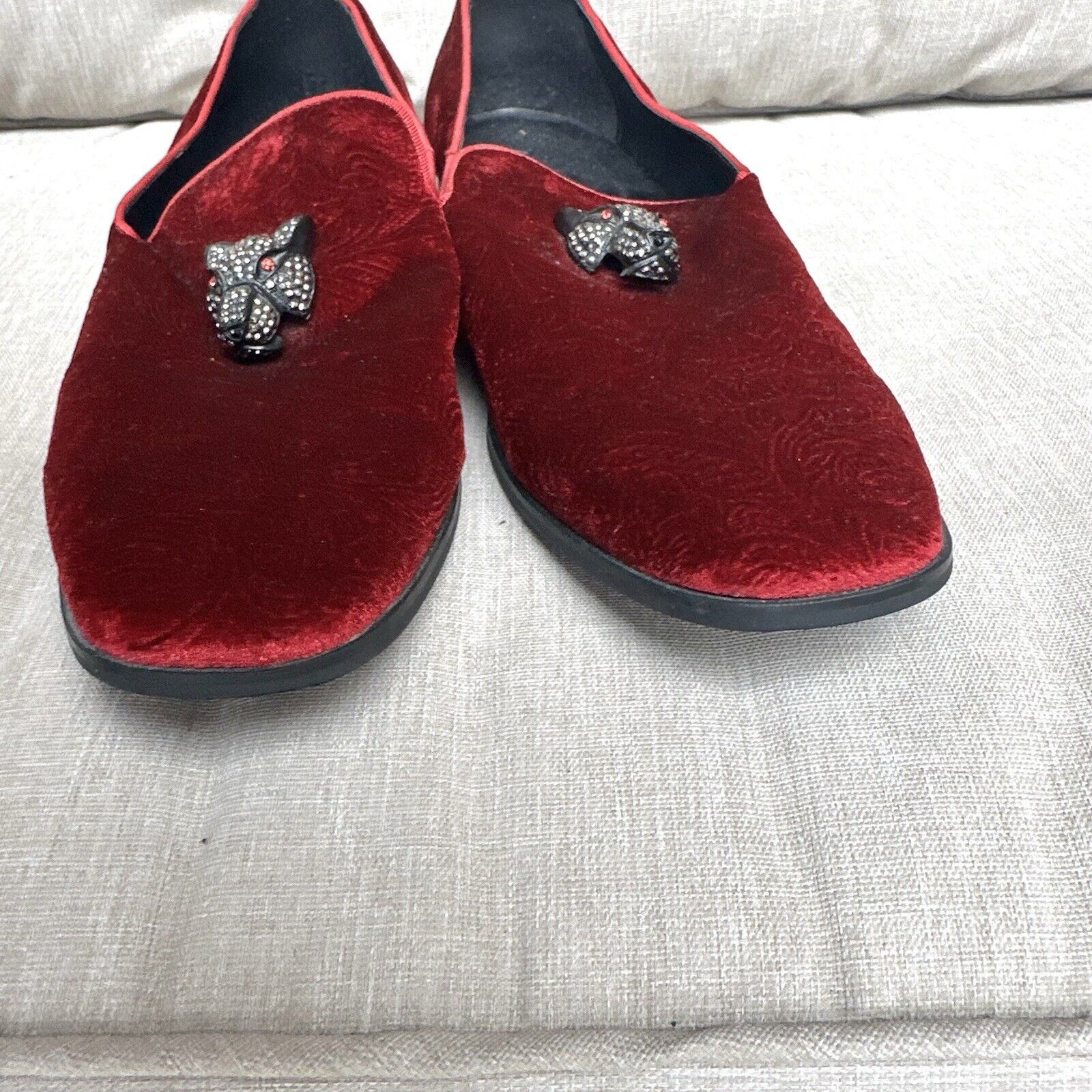 Aldo ALDO Y2K Men Dressy Red Burgundy Velvet Loafers Sz 12 Size US 12 / EU 45 - 9 Thumbnail