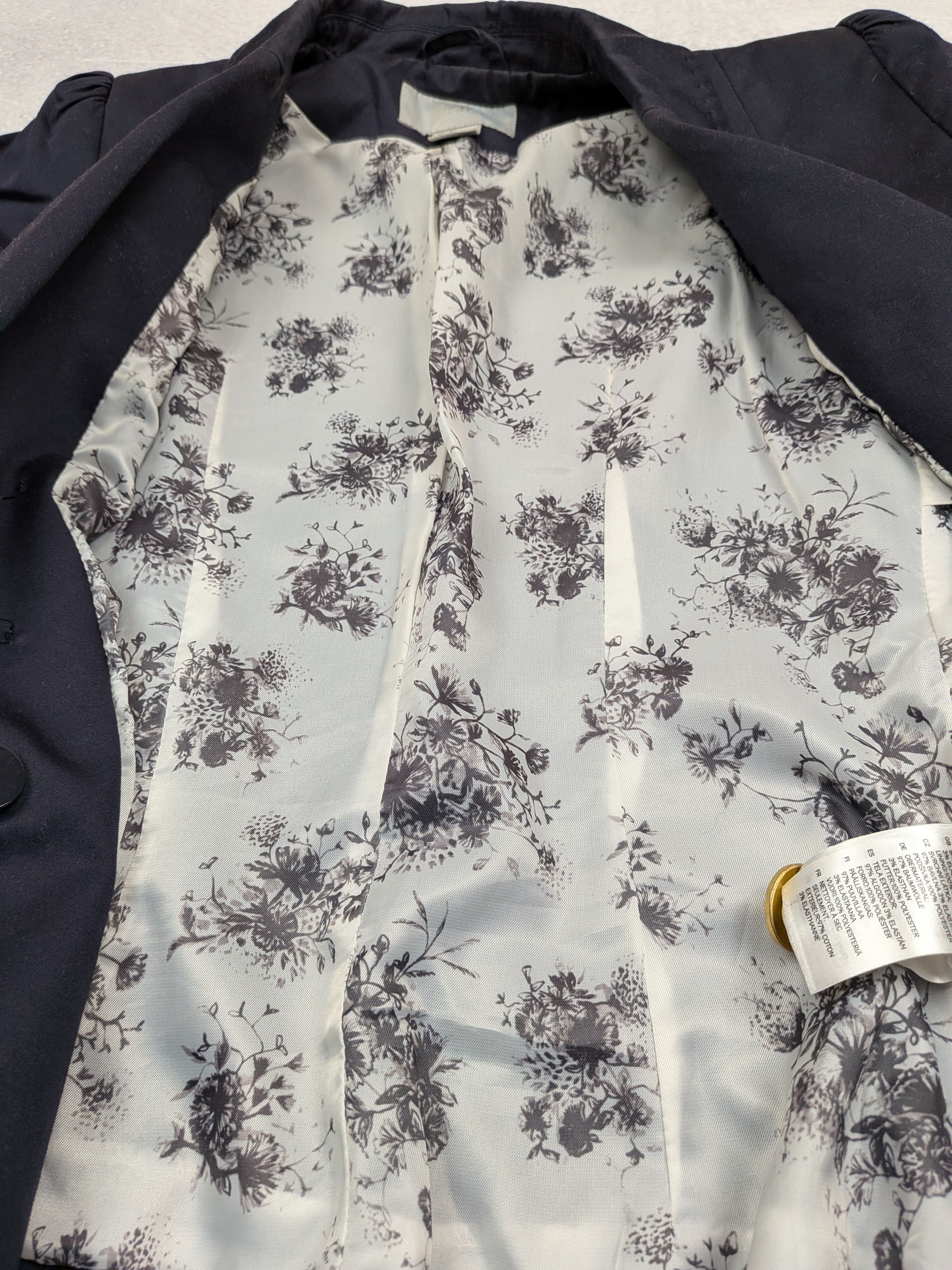 H&M H&M Navy Military Avant-garde Blazer Size 34 / XS Women Size XS / US 0-2 / IT 36-38 - 15 Thumbnail