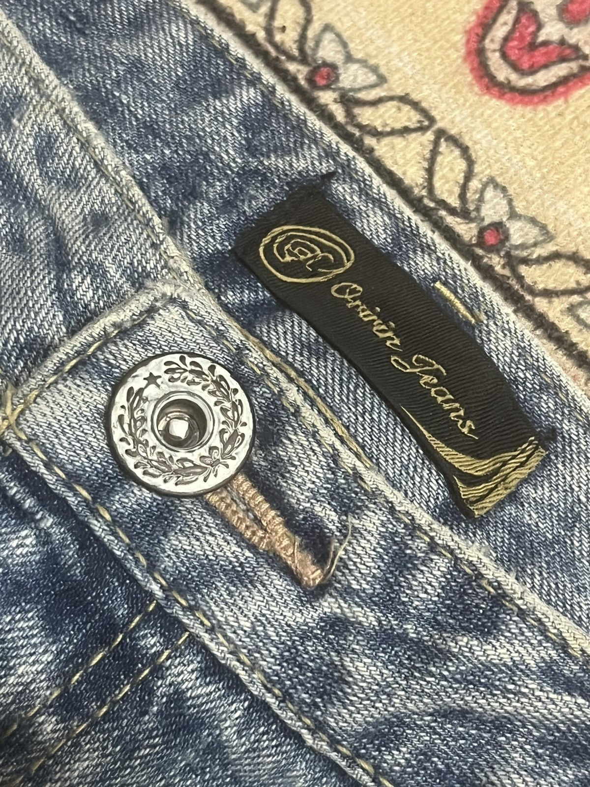 Japanese Brand Vintage Japanese Brand Oririn Blue Washed Ripped Flare Jeans Size US 34 / EU 50 - 5 Thumbnail
