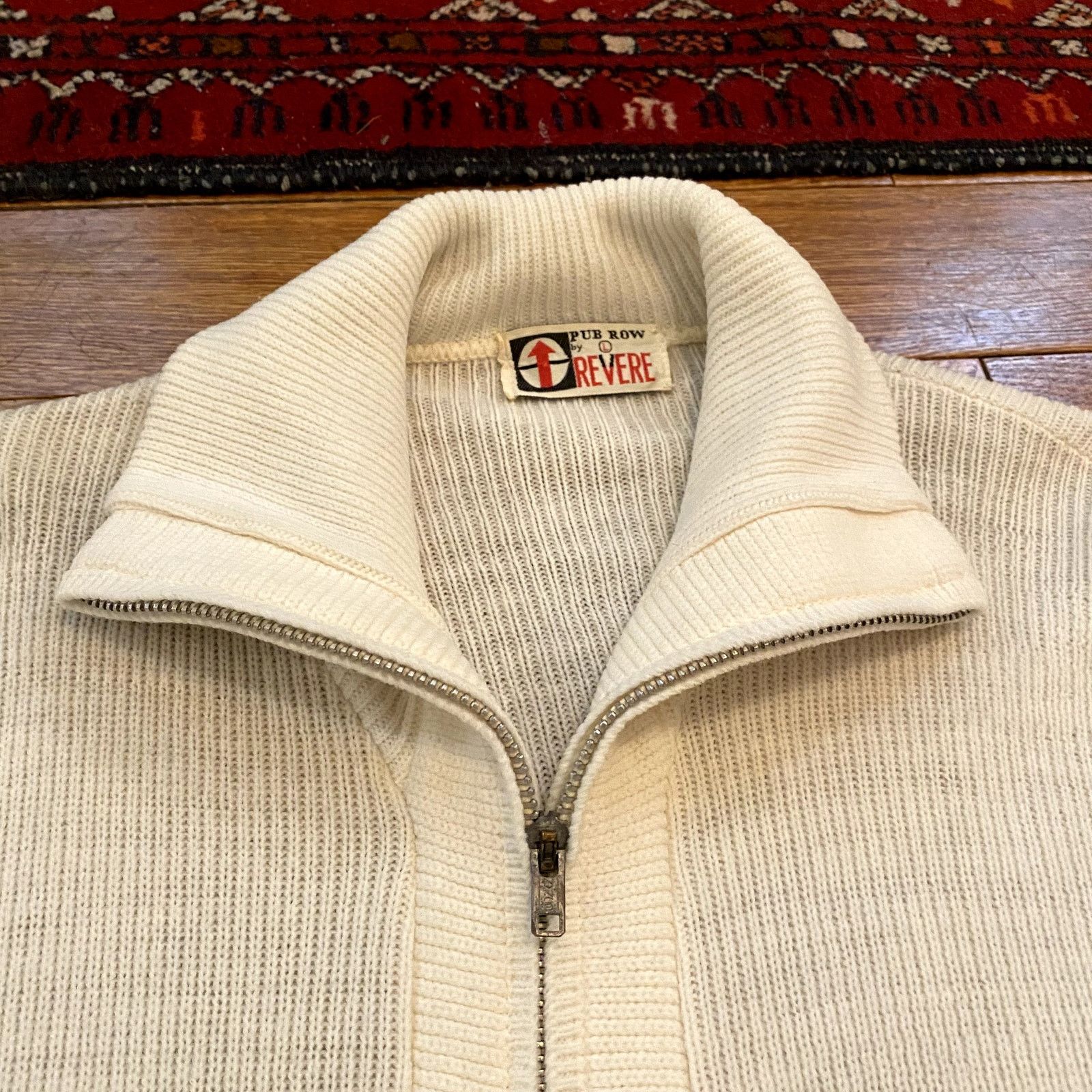Vintage 60s Revere Zip Cardigan 3 Pocket Wool Sweater