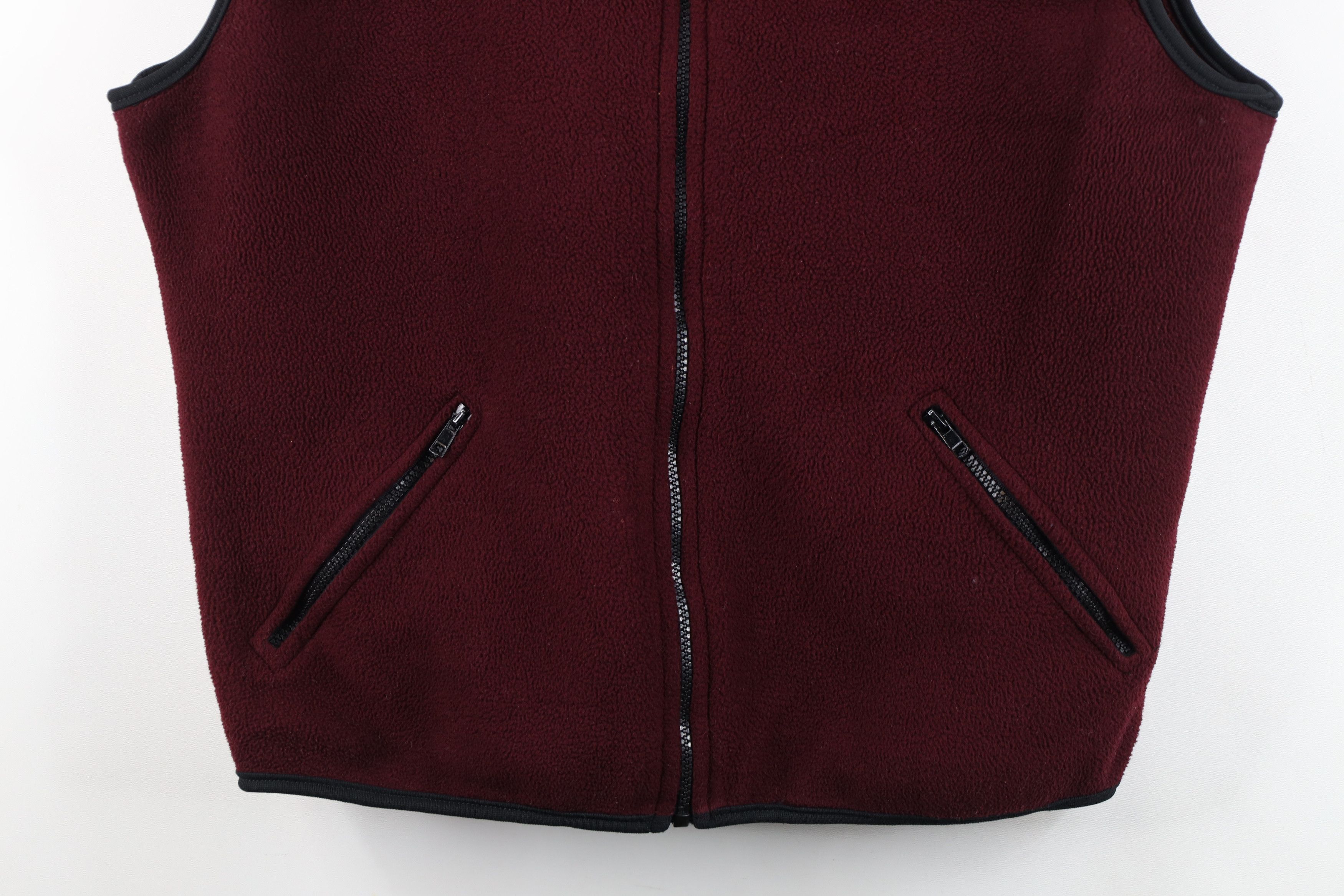 Vintage Vintage 90s Streetwear Full Zip Vest Jacket Burgundy USA Size US L / EU 52-54 / 3 - 3 Thumbnail