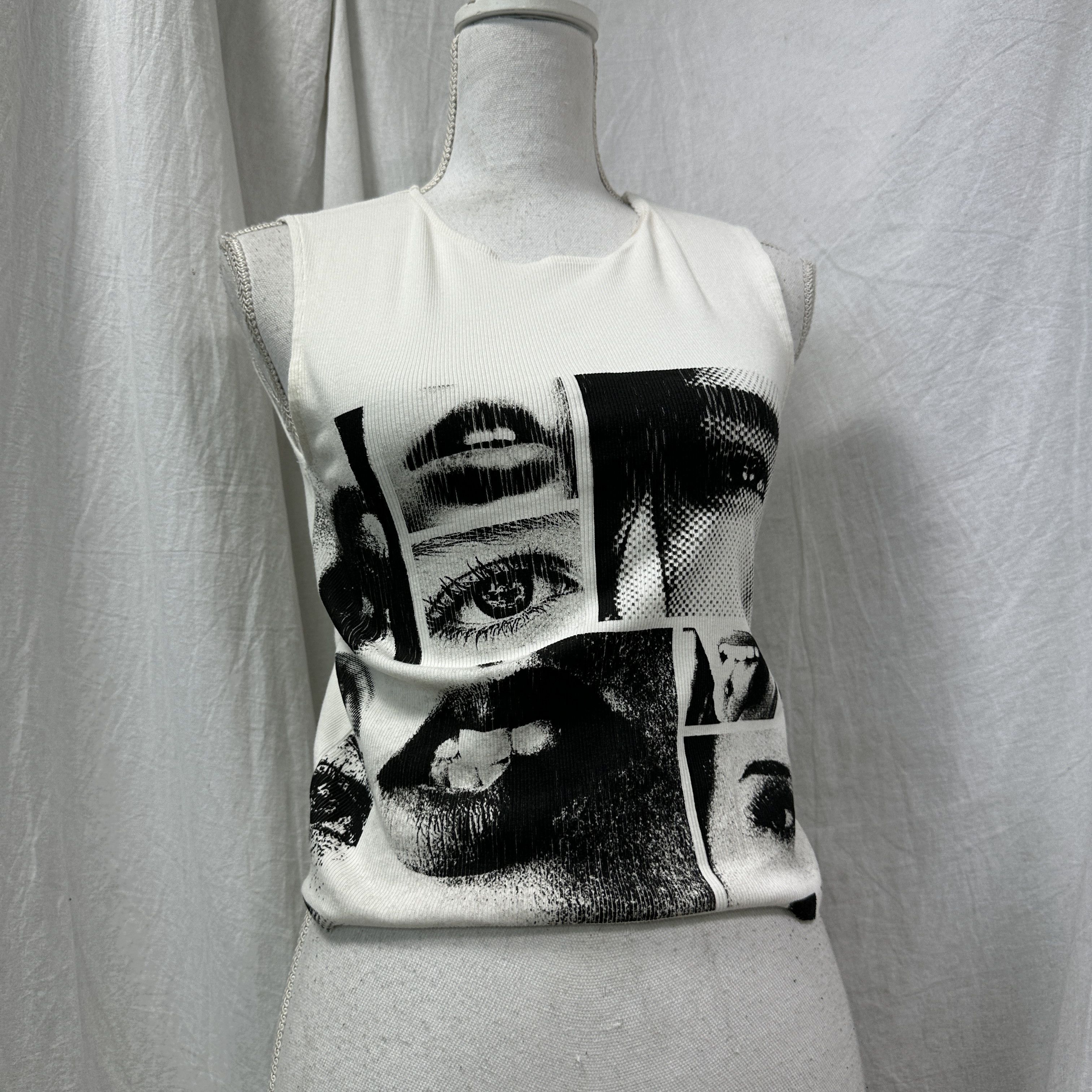 C&A Vintage Casual Streetwear Hip Hop Ribbed Graphic Top Y2K Size M / US 6-8 / IT 42-44 - 5 Thumbnail