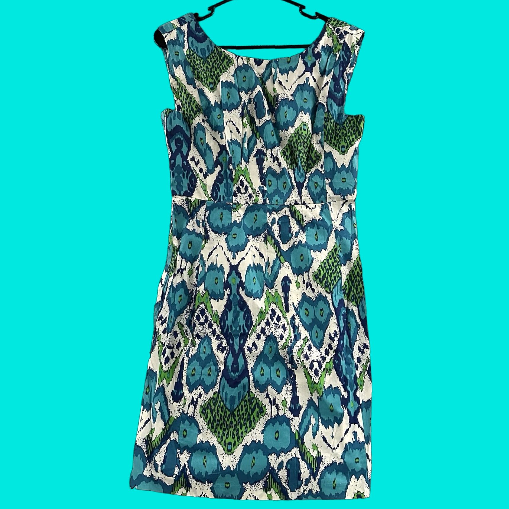 Anthropologie Plenty By Tracy Reese Womens Dress Shift Ikat Print Blue Size 4 Multicolor Anthropologie Size S / US 4 / IT 40 - 1 Thumbnail