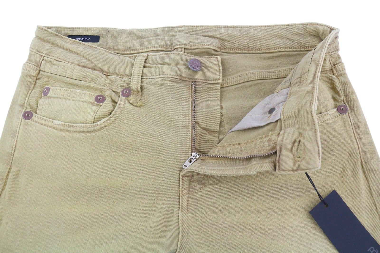 R13 BOY STRAIGHT 29 Khaki Stretchy Faded Ankle Casual 86311 Size 29" - 5 Thumbnail
