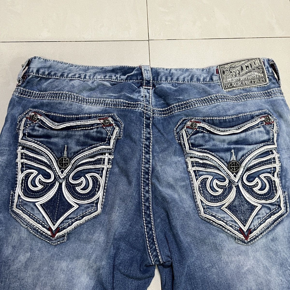 Affliction × PPFM Vintage Affliction Washed Jeans Size US 35 - 3 Thumbnail