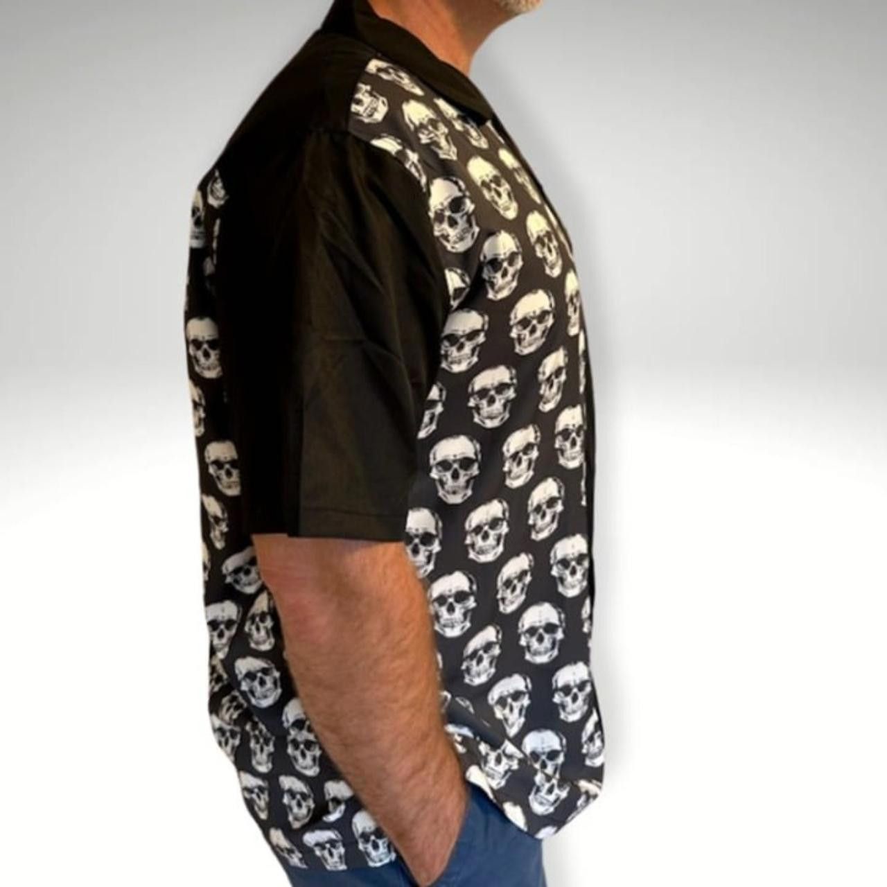 Designer Rockabilly Soft Skull retro 1950s style button up LARGE Size US L / EU 52-54 / 3 - 2 Thumbnail