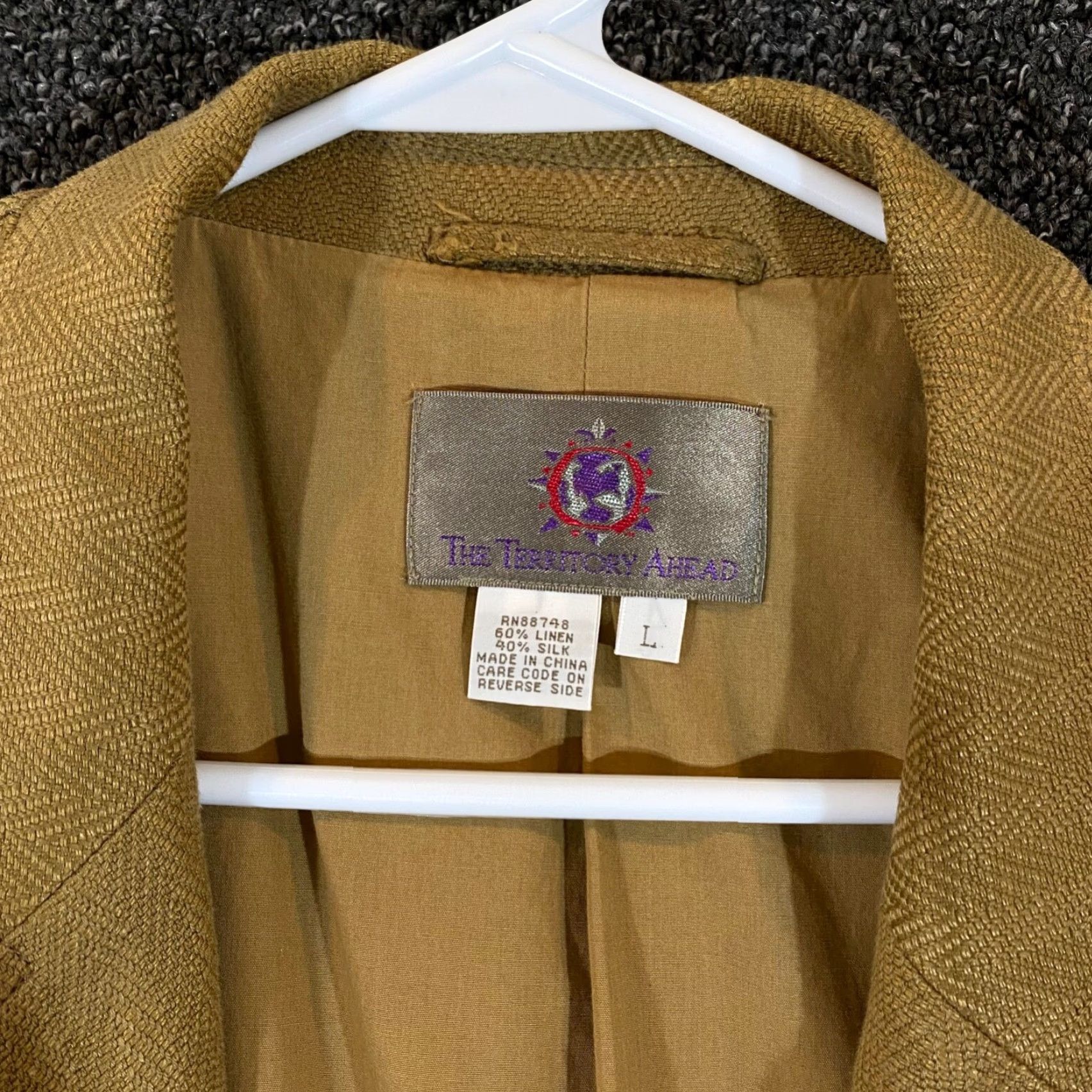 The Territory Ahead Territory Ahead Blazer Mens Large Brown Linen Silk Blend Suit Sports Coat Size 42R - 2 Thumbnail