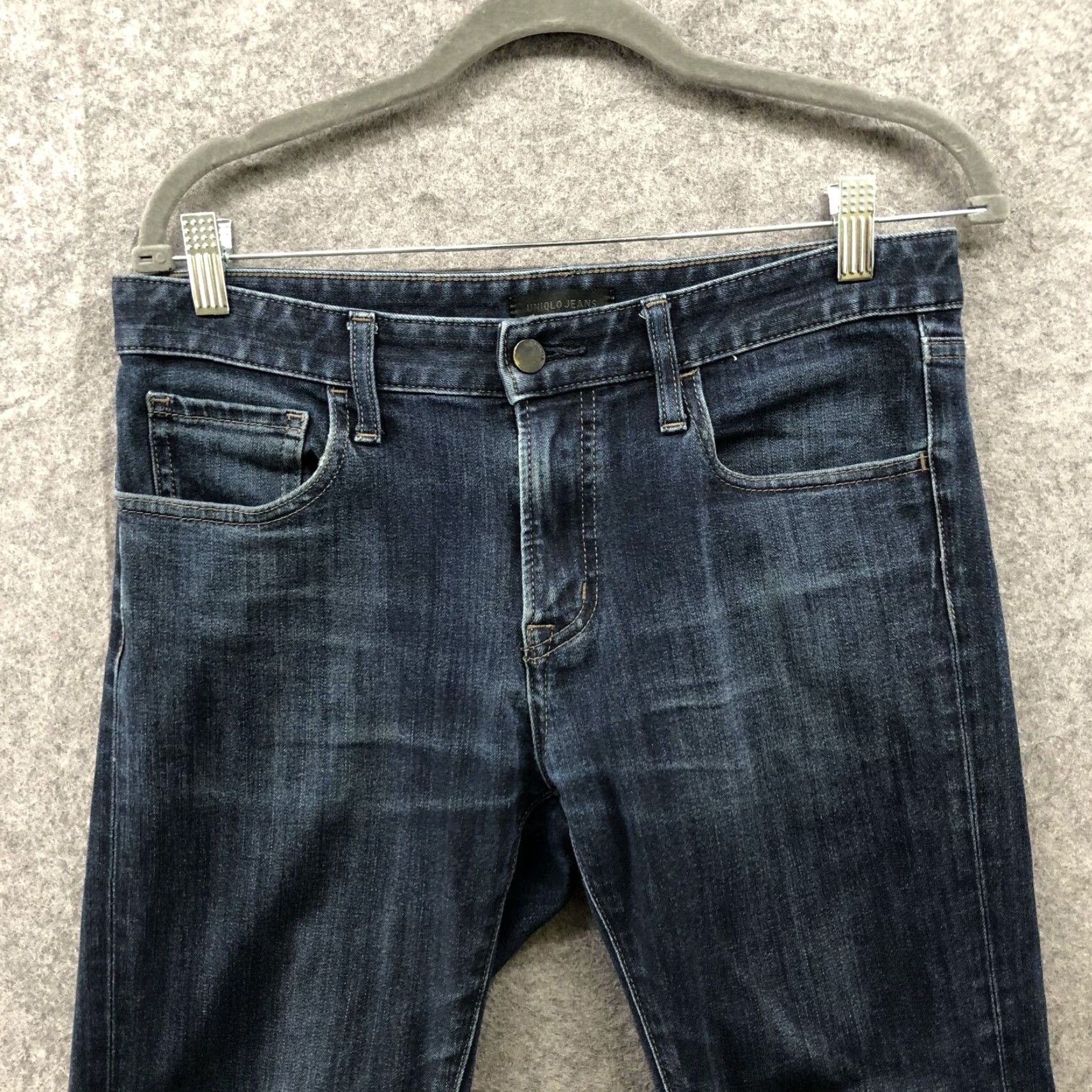Uniqlo Uniqlo Jeans Mens Skinny Fit 30x27 Dark Wash Blue Stretch Denim Jeans Men’s Slim 30 Regular Size Blue Mens Size US 30 / EU 46 - 3 Thumbnail