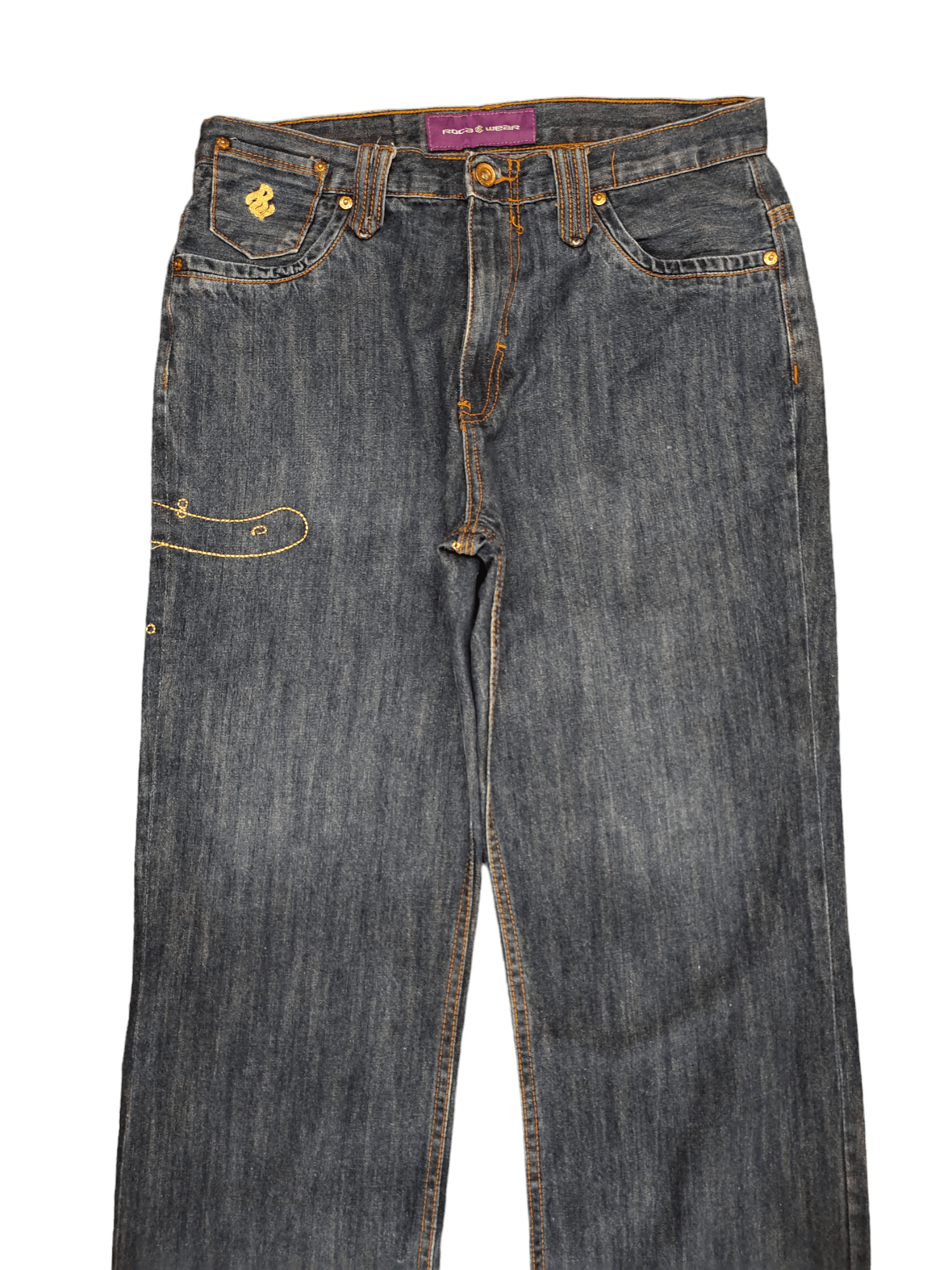 Rocawear Baggy Jean Rocawear Gold Embroidered Wide Leg Denim Y2k Jnco Size US 32 / EU 48 - 10 Thumbnail
