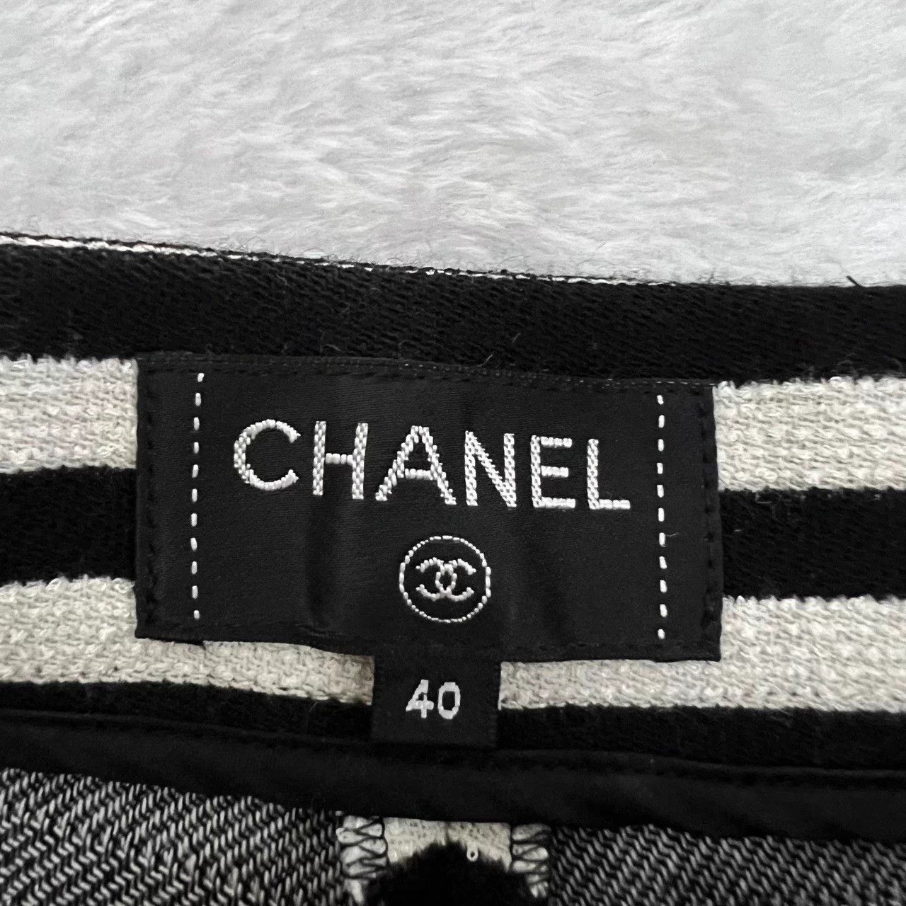 Chanel CHANEL black and white stripe pants 40 Size 28" / US 6 / IT 42 - 3 Thumbnail