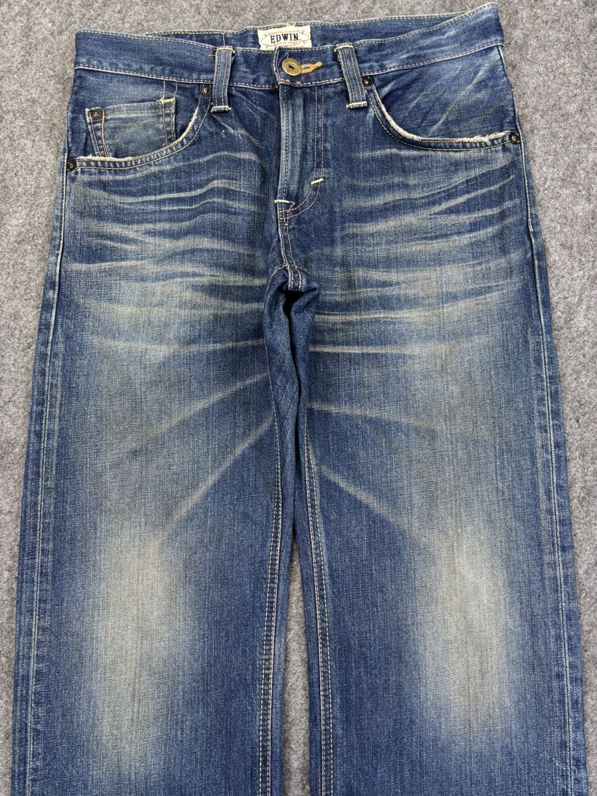 💥Insane 90s Style💥Vintage Edwin 504 Raw Fades Denim F898