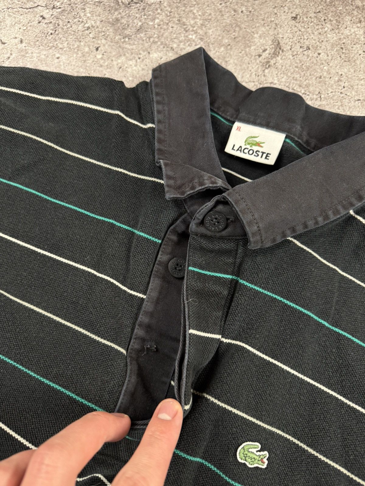 Lacoste Vintage Lacoste Striped Rugby Long Sleeve Y2K France Size US L / EU 52-54 / 3 - 6 Thumbnail