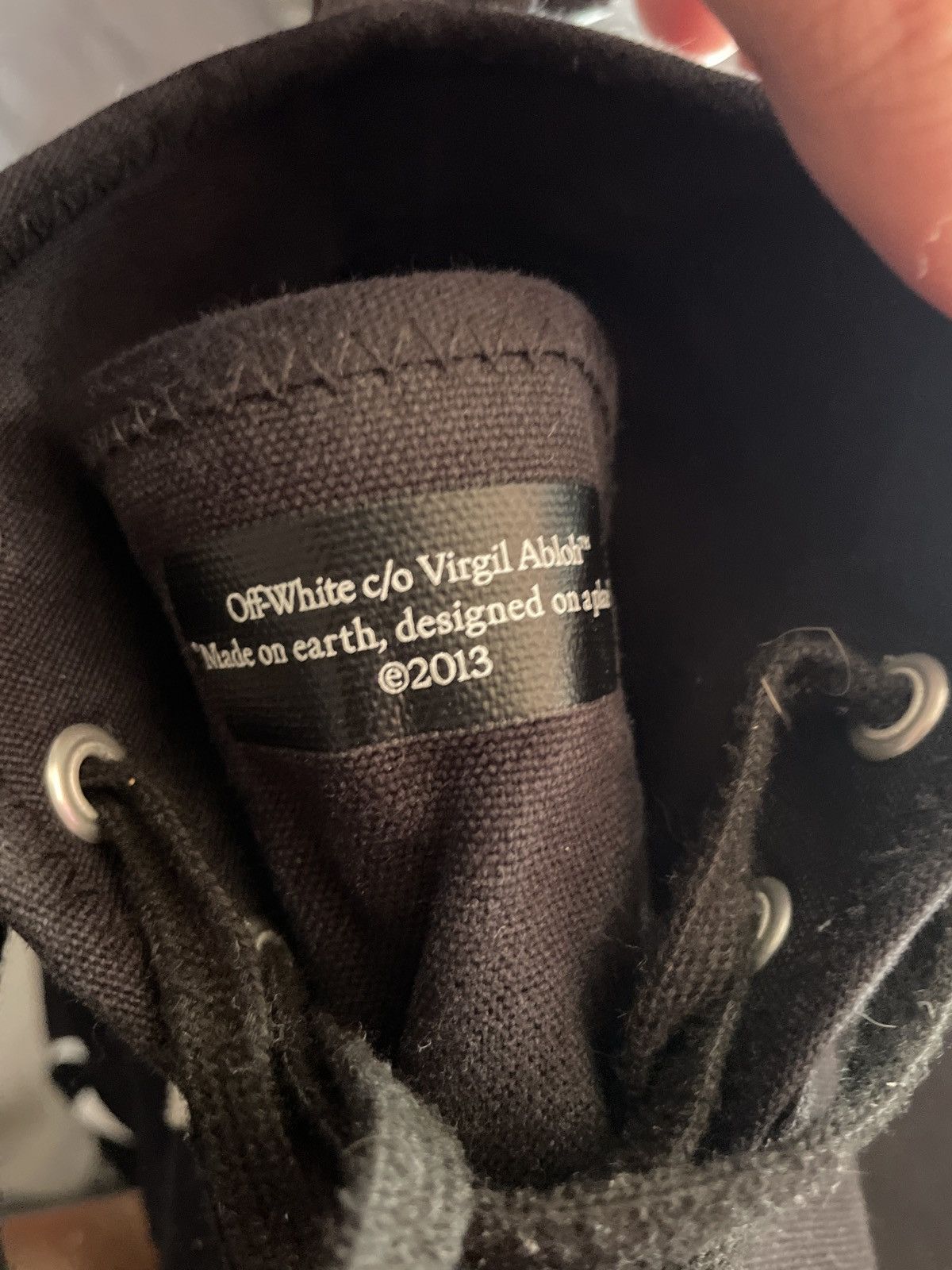 Off-White Off White Vulcanized Canvas Hi Tops Size US 12 / EU 45 - 9 Thumbnail