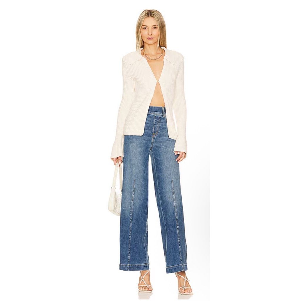 Spanx Seamed Front Wide Leg Jean Size M $168 Sold Out