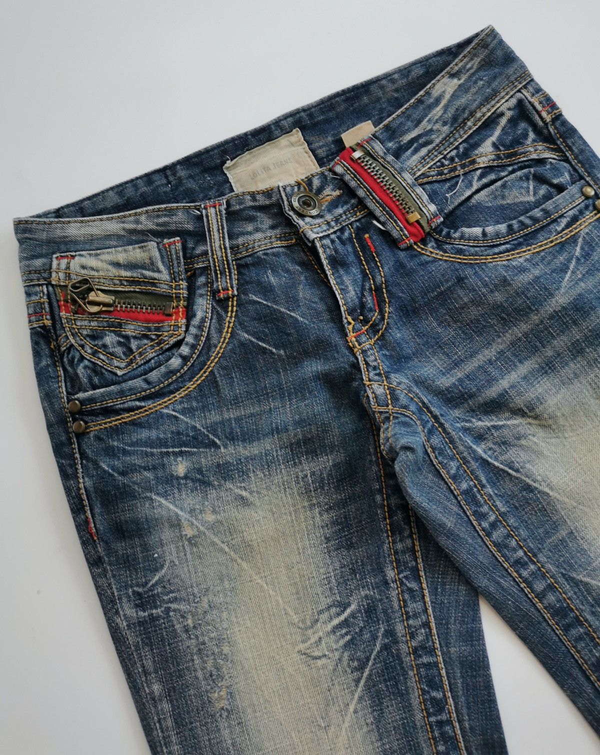 Japanese Brand Bootcut Mudwash Lolita Denim Jeans Size 28" / US 6 / IT 42 - 3 Thumbnail