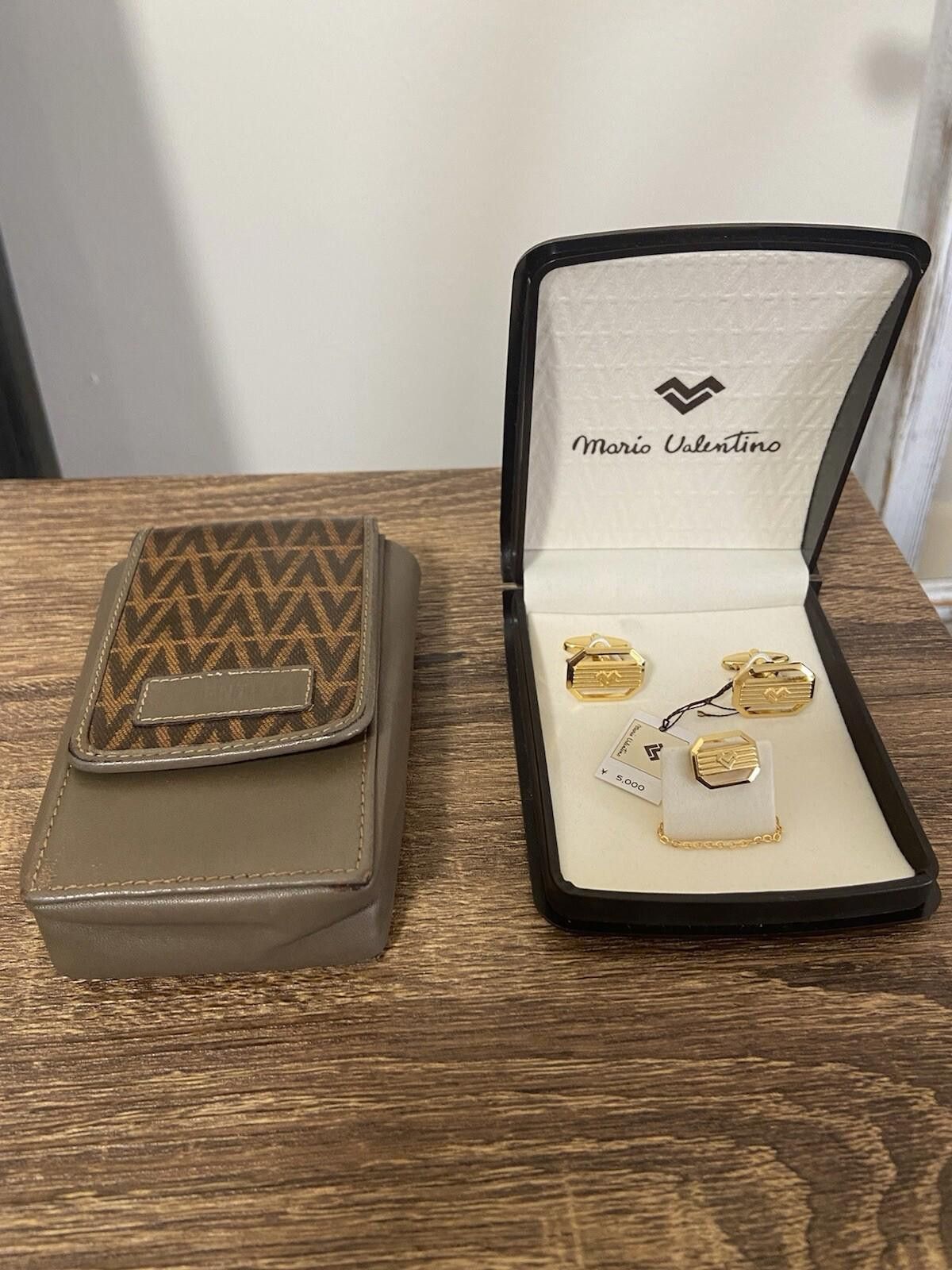 Mario Valentino Mario Valentino logo cigarette case + tie bar cufflinks set Size ONE SIZE - 1 Thumbnail