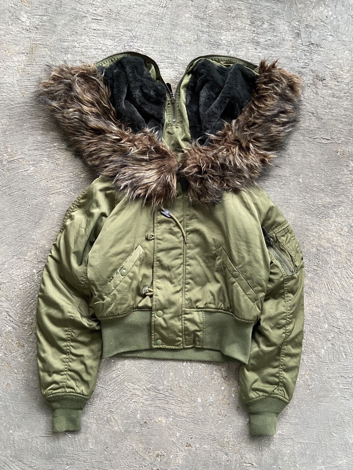14th Addiction 2000s Azul by Moussy - Cyber Apocalypse Style Fur Jacket Size US S / EU 44-46 / 1 - 2 Thumbnail
