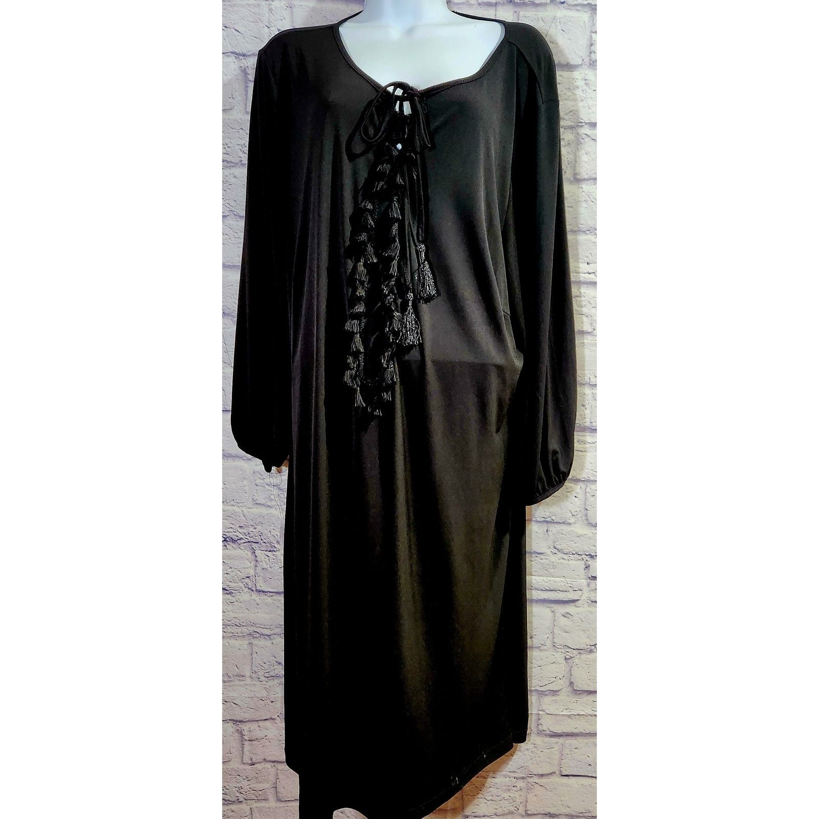 Other Kate & Mallory Black Pull On Shift Midi Dress 2X Plus Flowy Size XXL / US 16-18 / IT 52-54 - 1 Thumbnail
