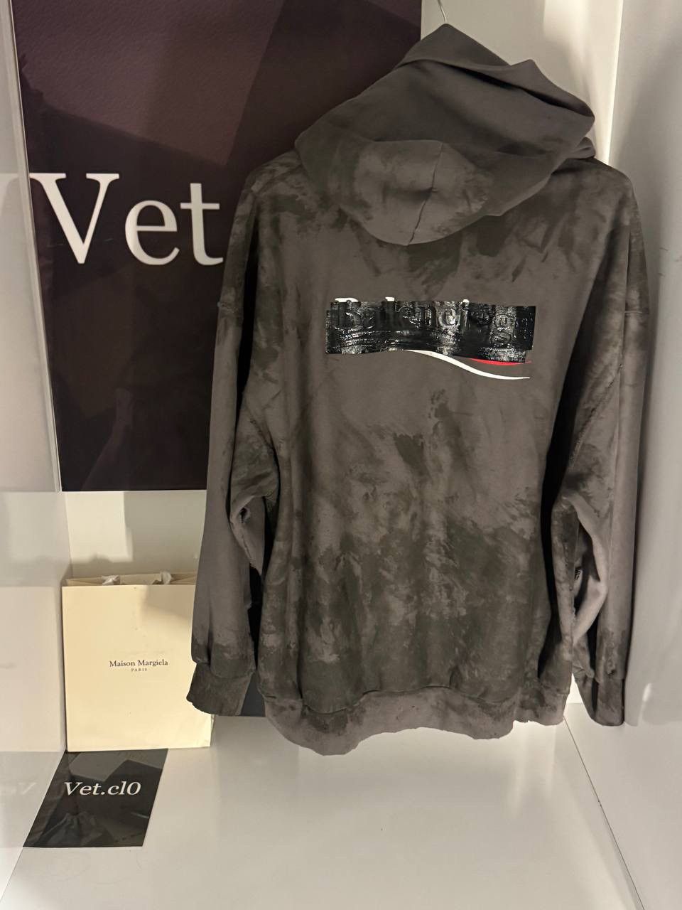 Balenciaga ⛔️ Balenciaga Gaffer Mud Distressed Grey Zip Hoodie M Size US M / EU 48-50 / 2 - 2 Thumbnail